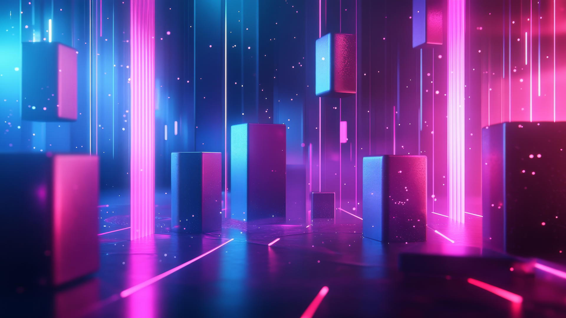 cool wallpapers 4k with geometric shapes, gradients and neon accents