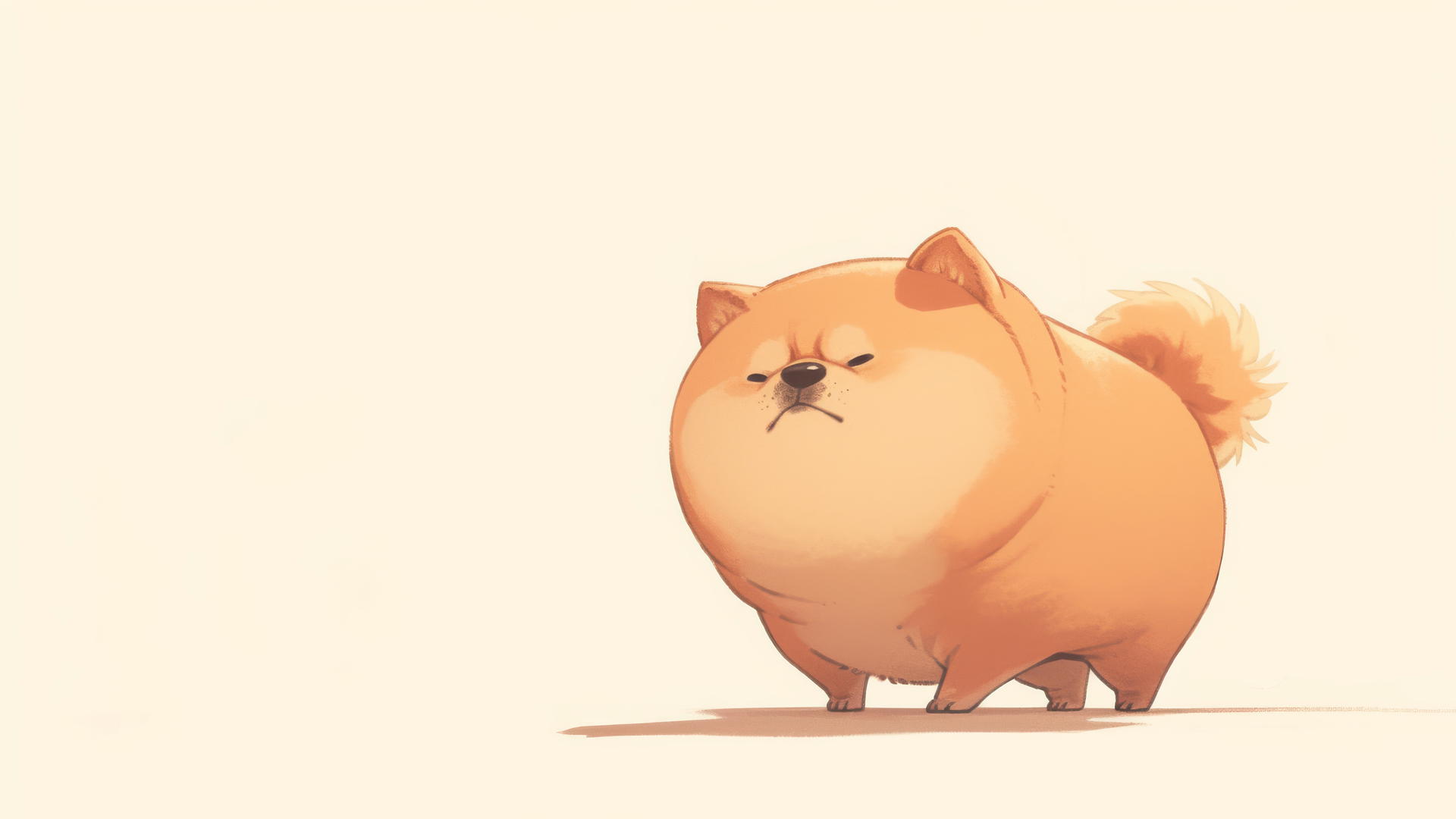 Minimalist chubby dog design for iPhone in 8K resolution