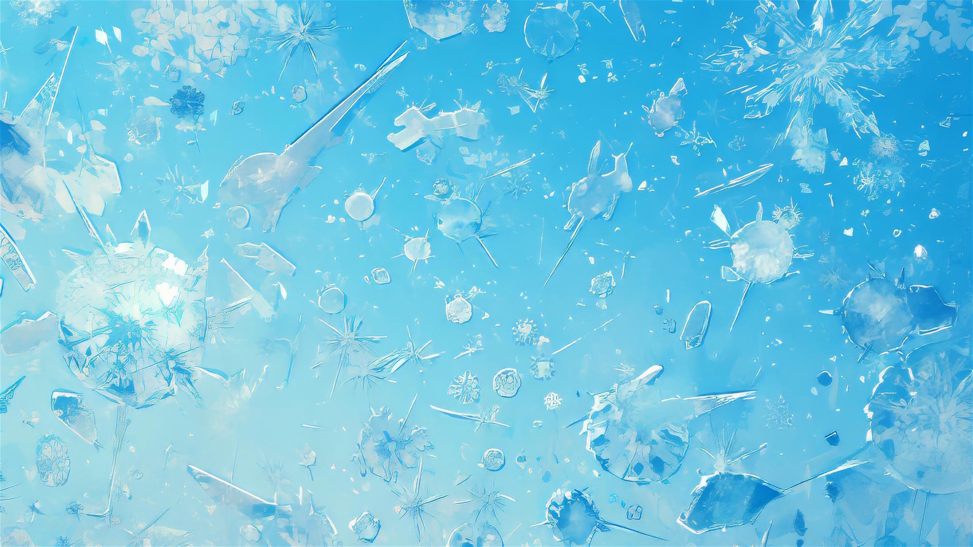 Holographic rain with arctic animal images over snowy field