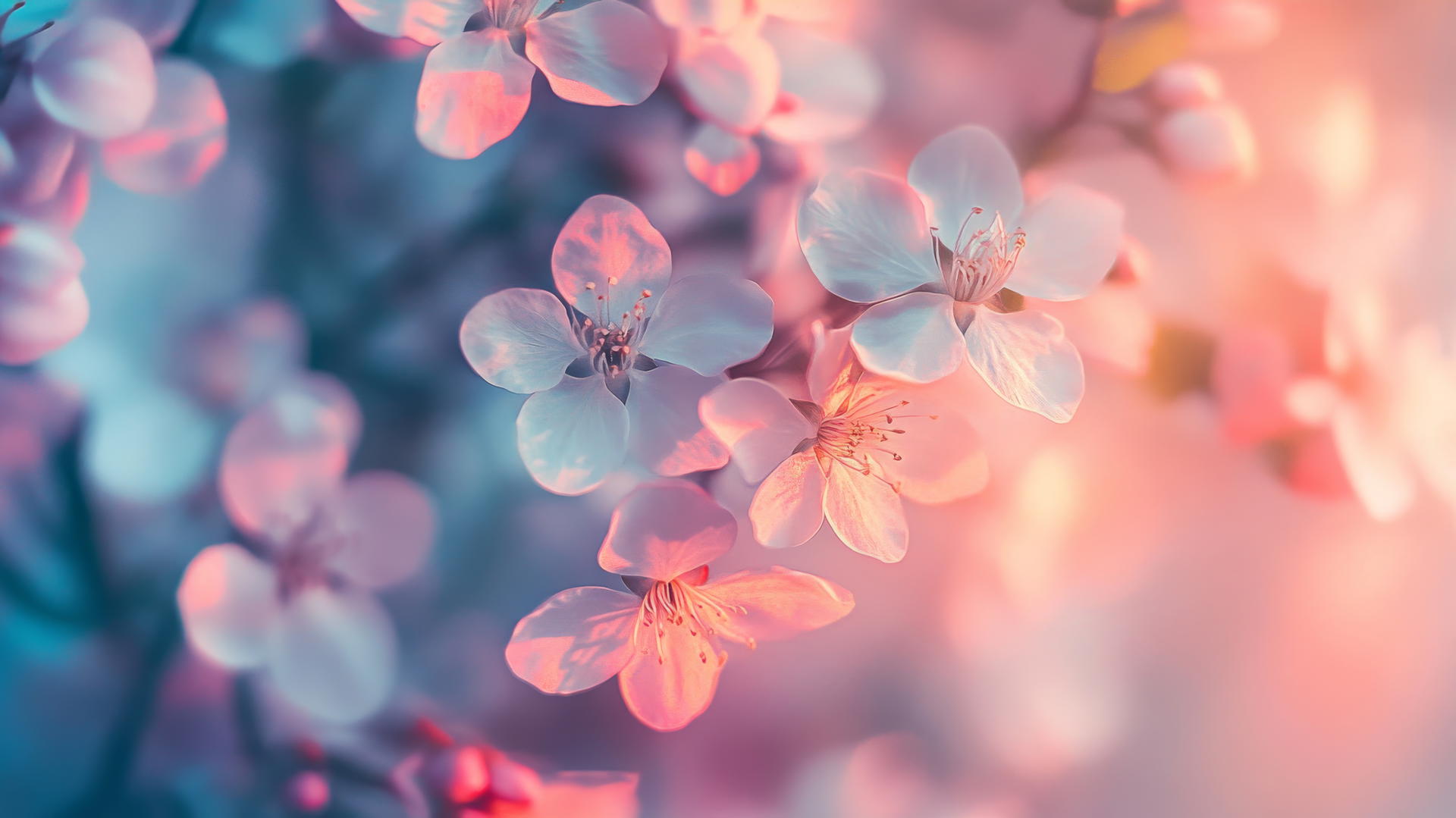 spring aesthetic wallpaper with intricate floral patterns and glowing light effects