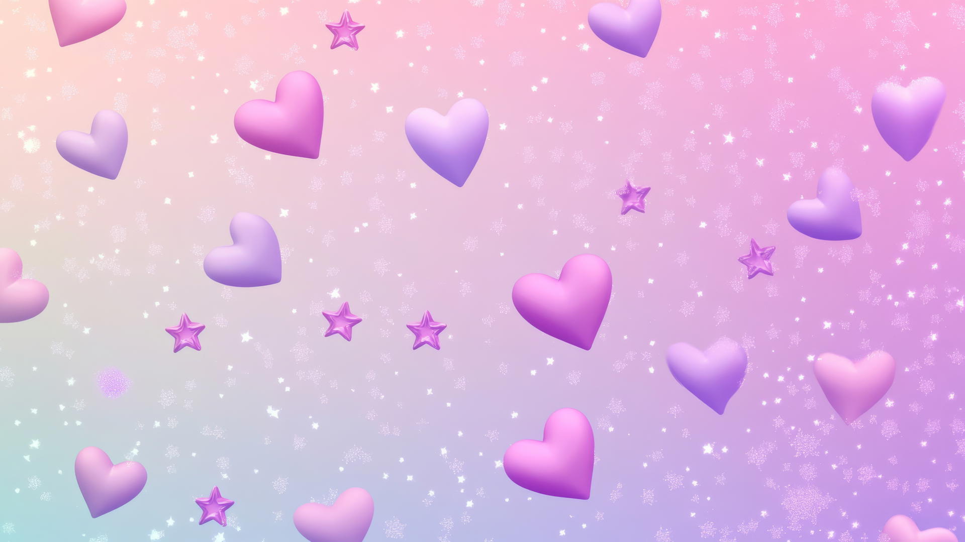 cute purple aesthetic wallpaper with tiny pastel hearts and stars