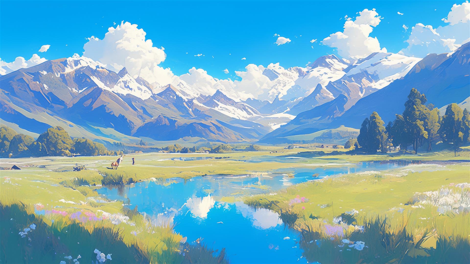 Breathtaking New Zealand landscape with lush greenery