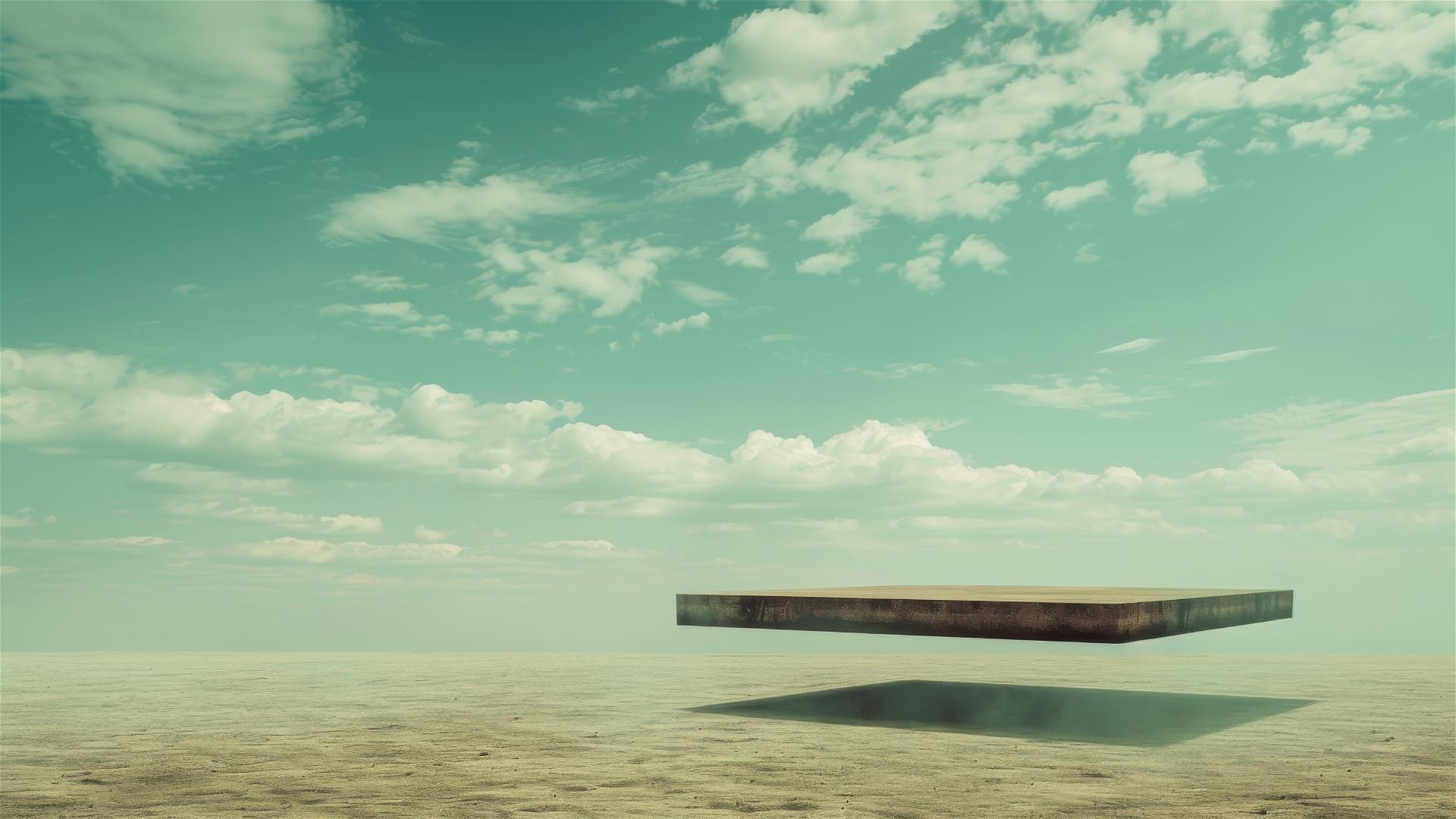 Minimalist surrealist photo with a Dali-inspired playing field
