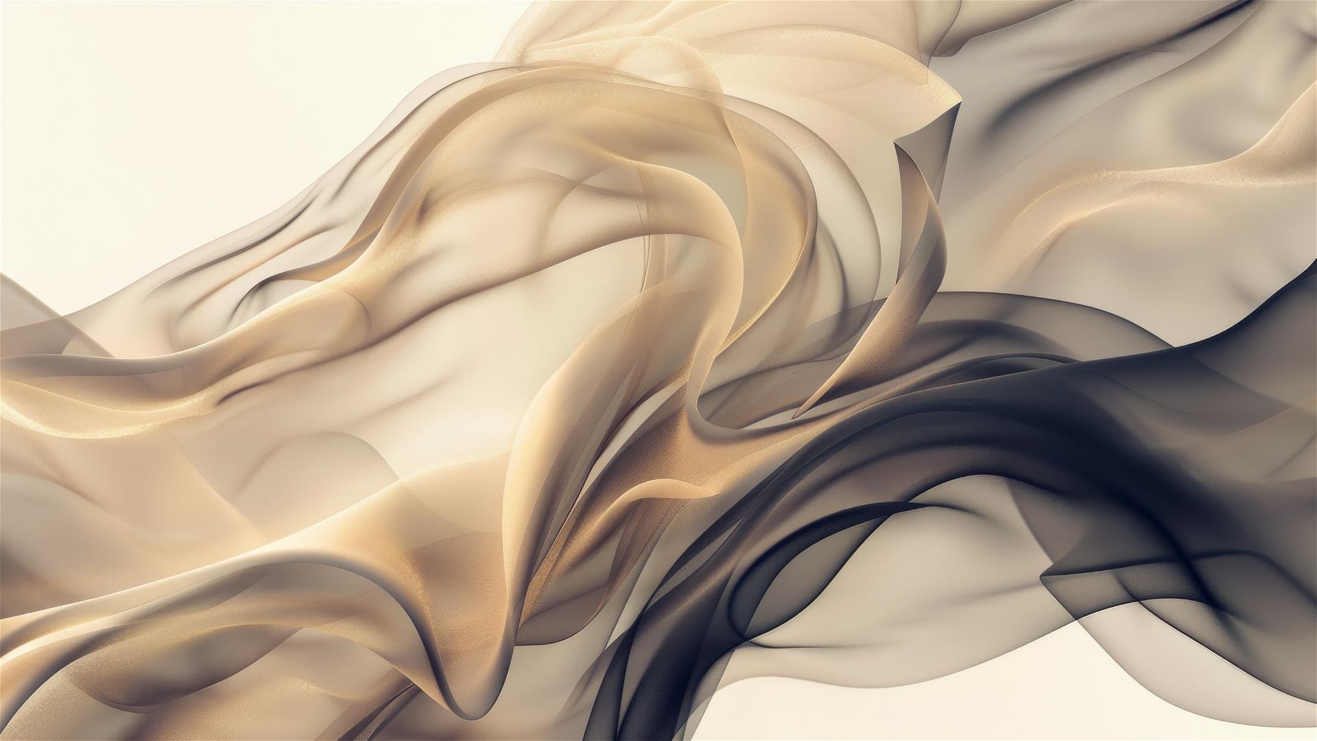 Dark ivory flowing shapes on iPhone background, minimalistic elegance