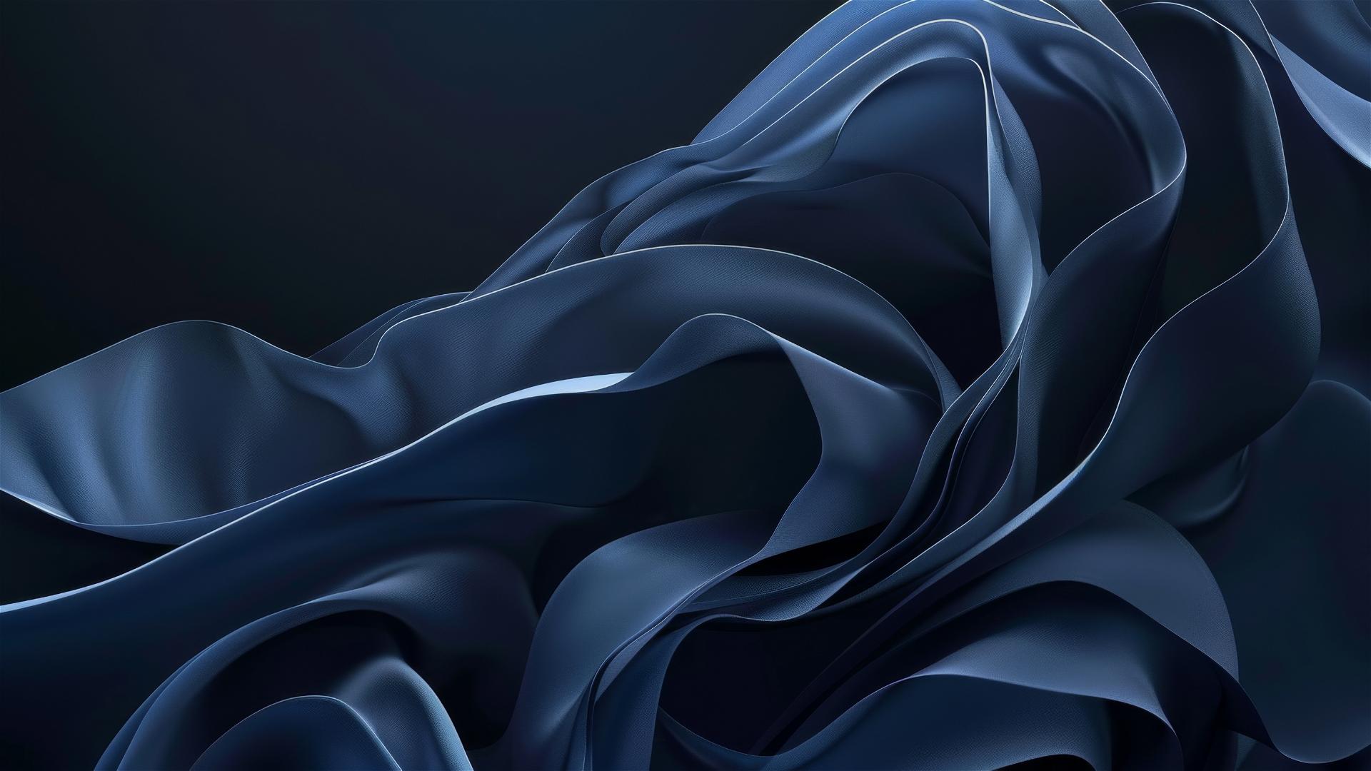 Elegant black and indigo flowing shapes