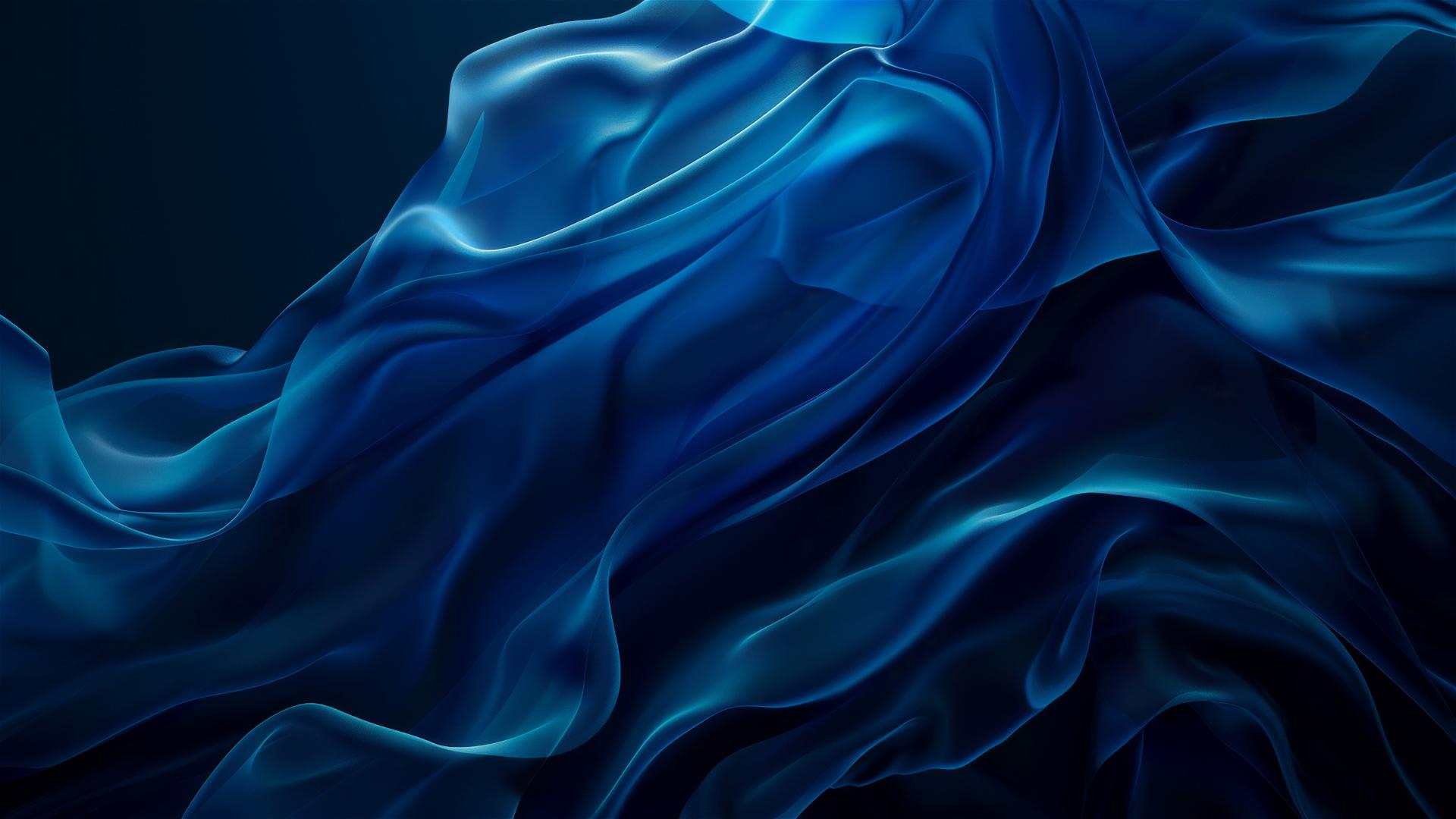 Dark cerulean flowing shapes on a minimalistic elegant background