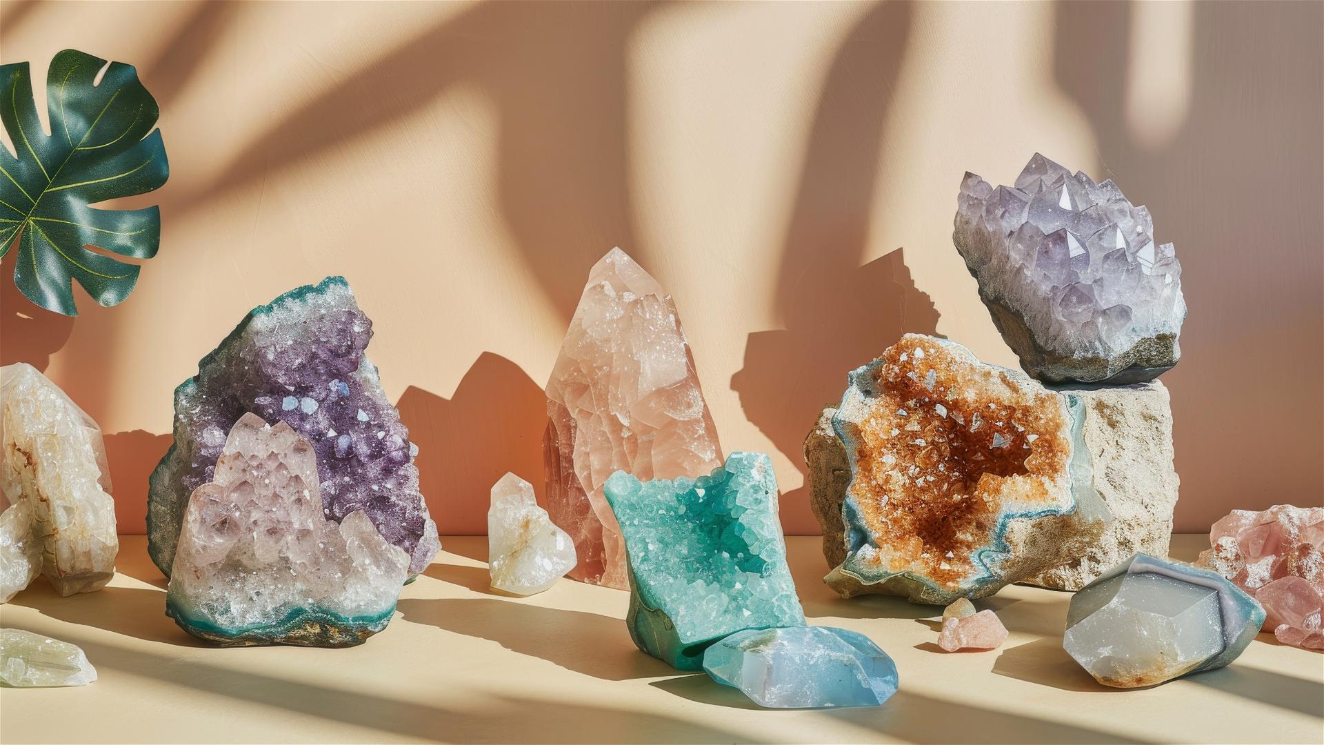 mockup of healing crystals with creative direction