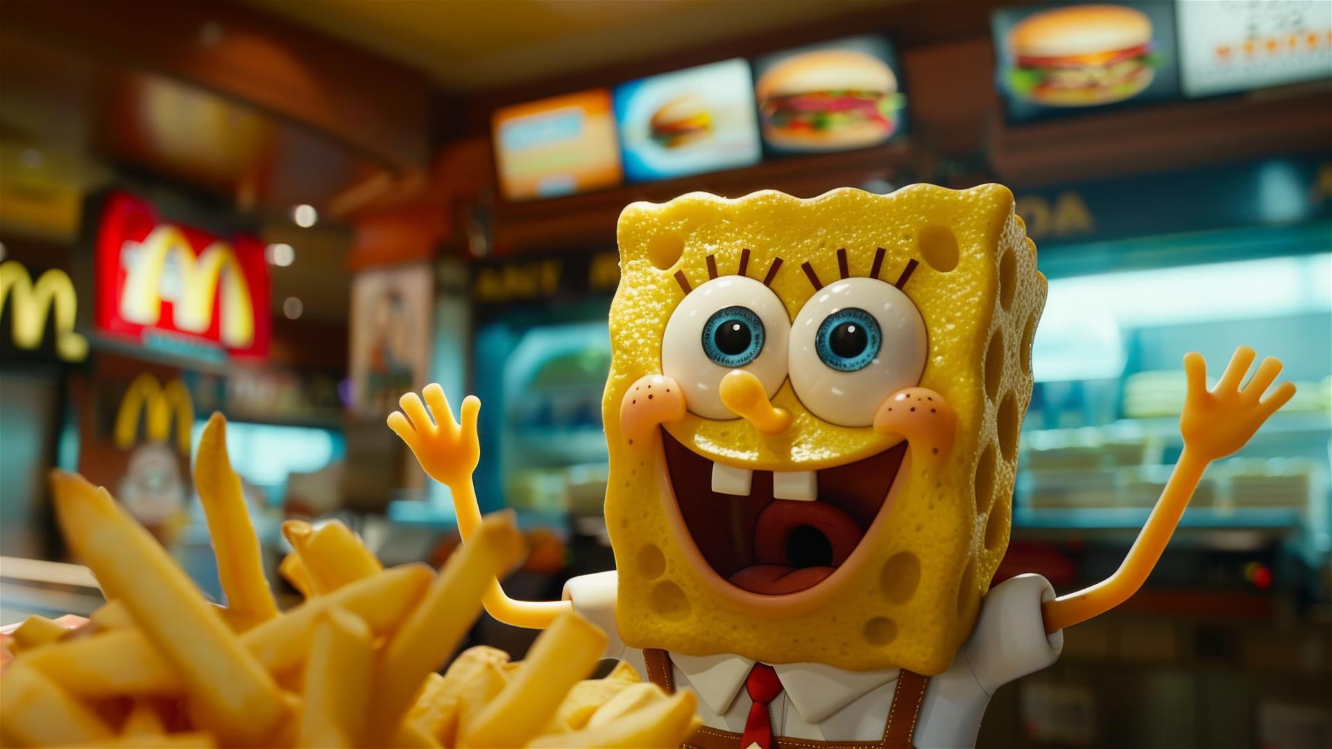SpongeBob working at McDonald's in real life