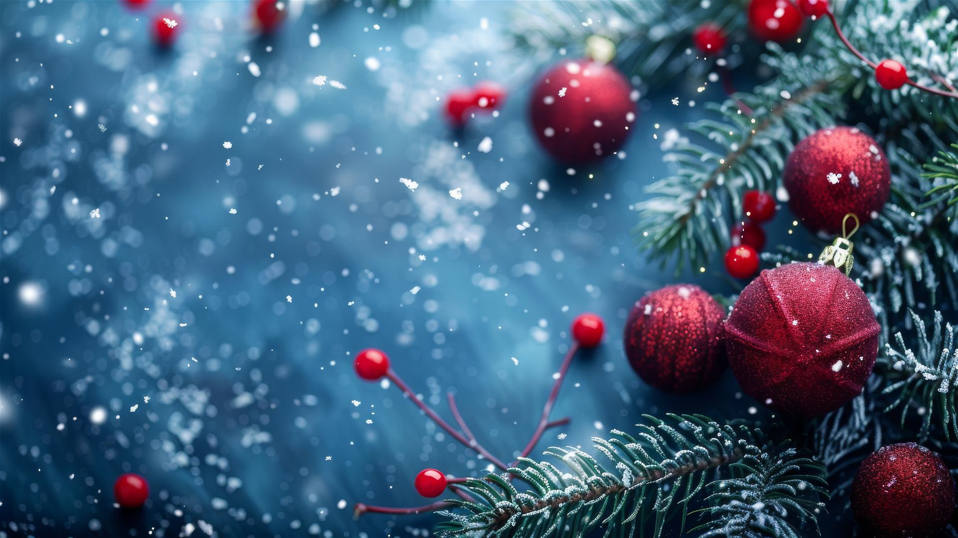Aesthetic Christmas scene with festive elements in 4K resolution.
