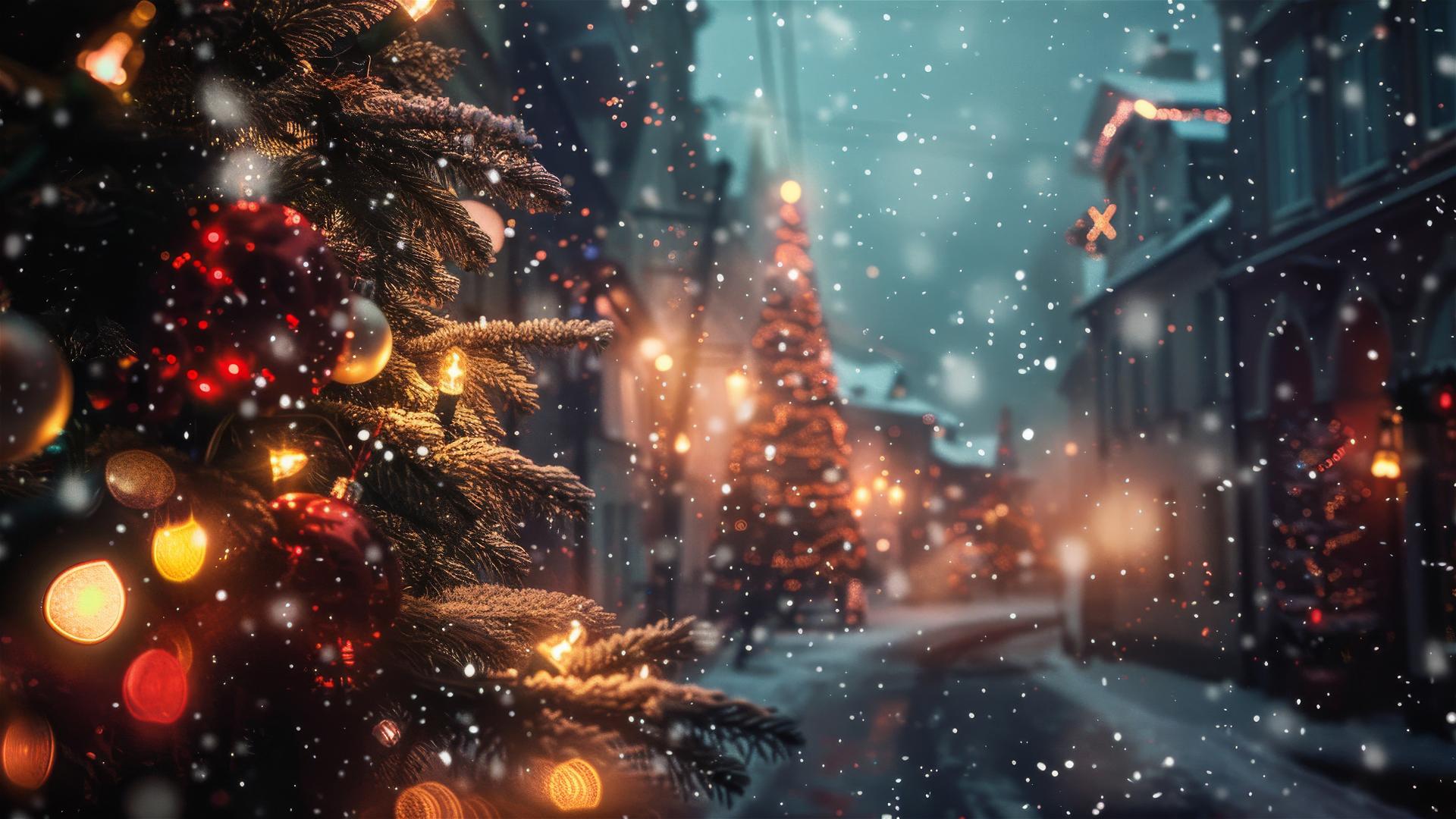 Aesthetic Christmas background with festive decorations
