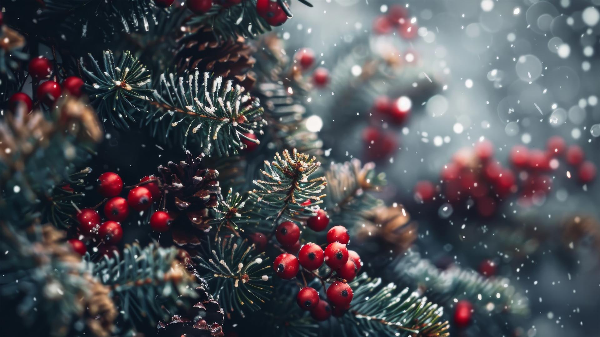Aesthetic Christmas scene with festive decorations