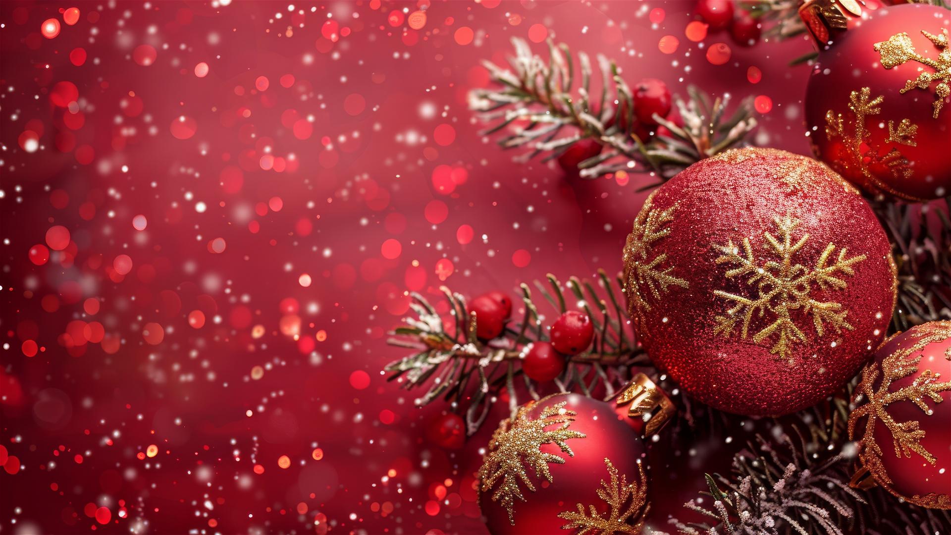 Festive Christmas-themed background with holiday elements