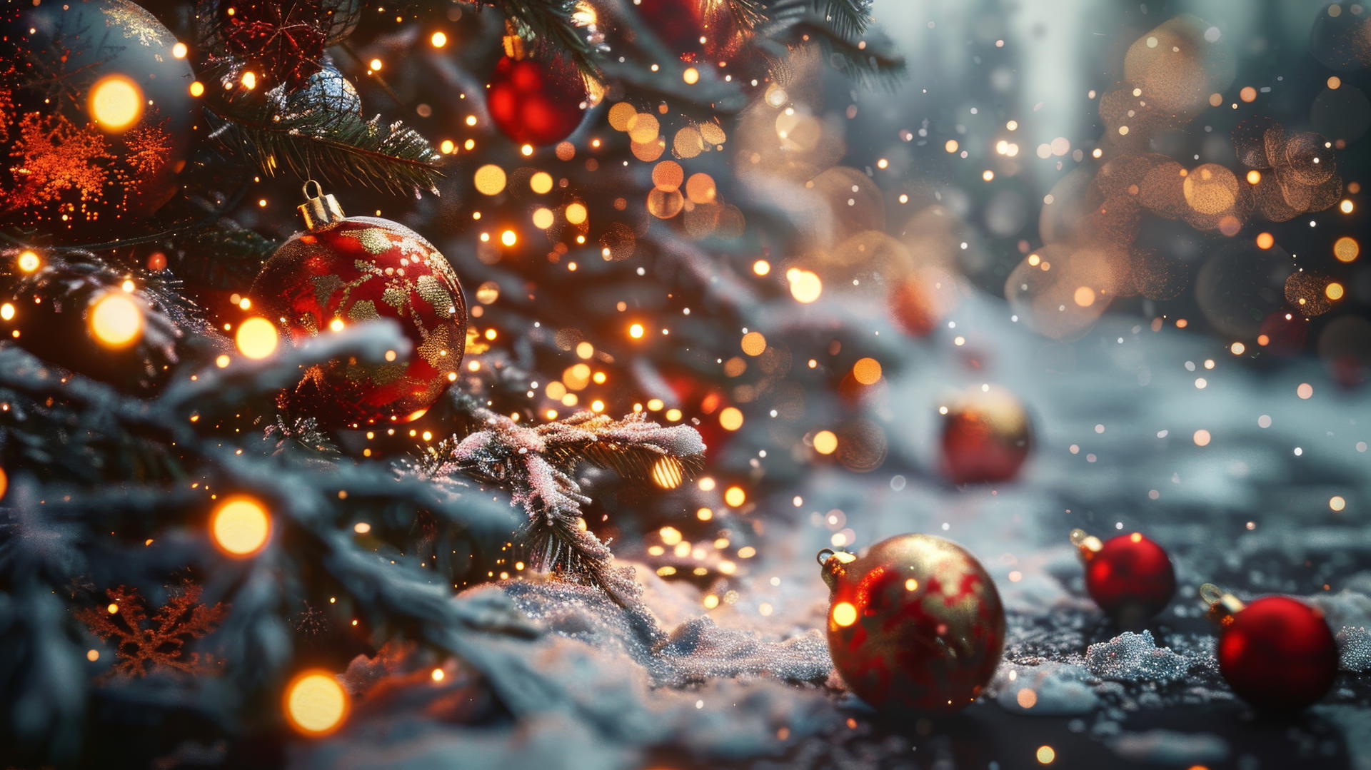 festive Christmas background with holiday elements