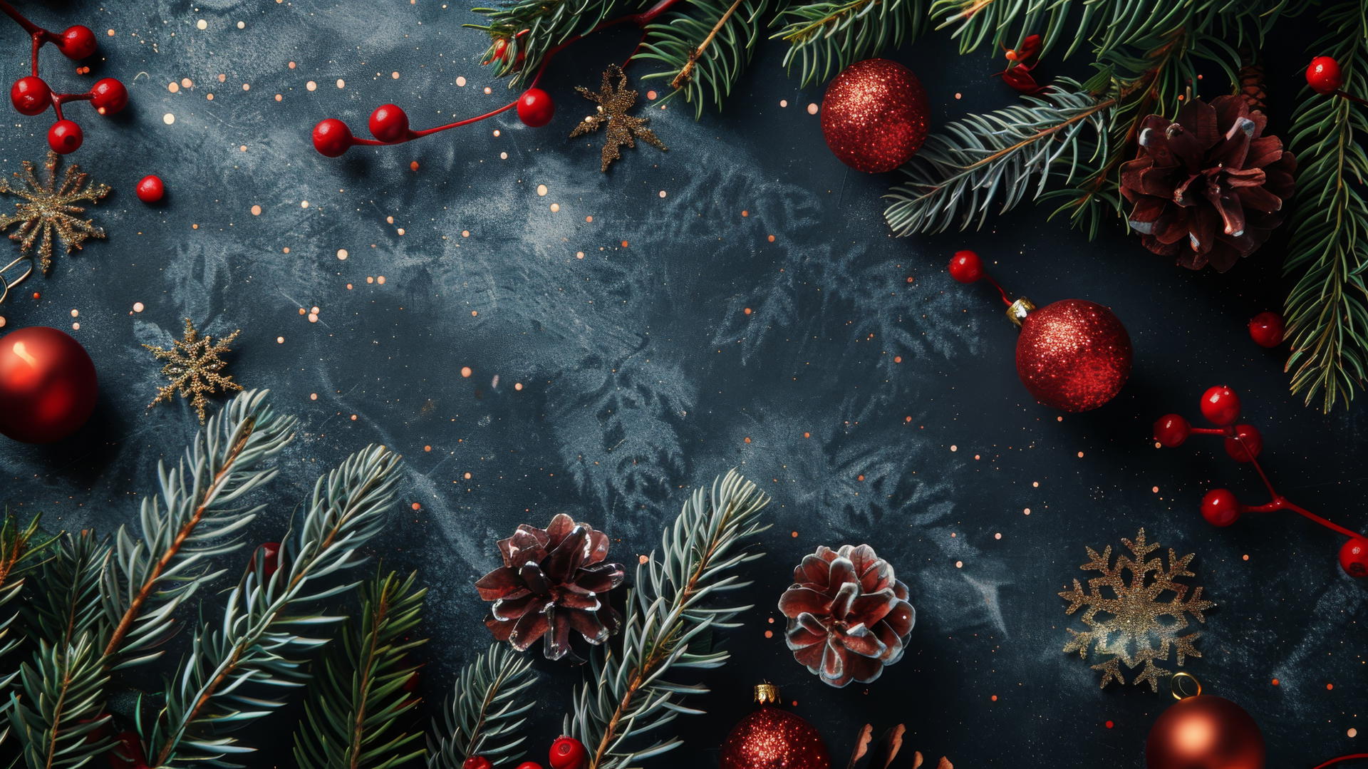 festive Christmas background with decorations