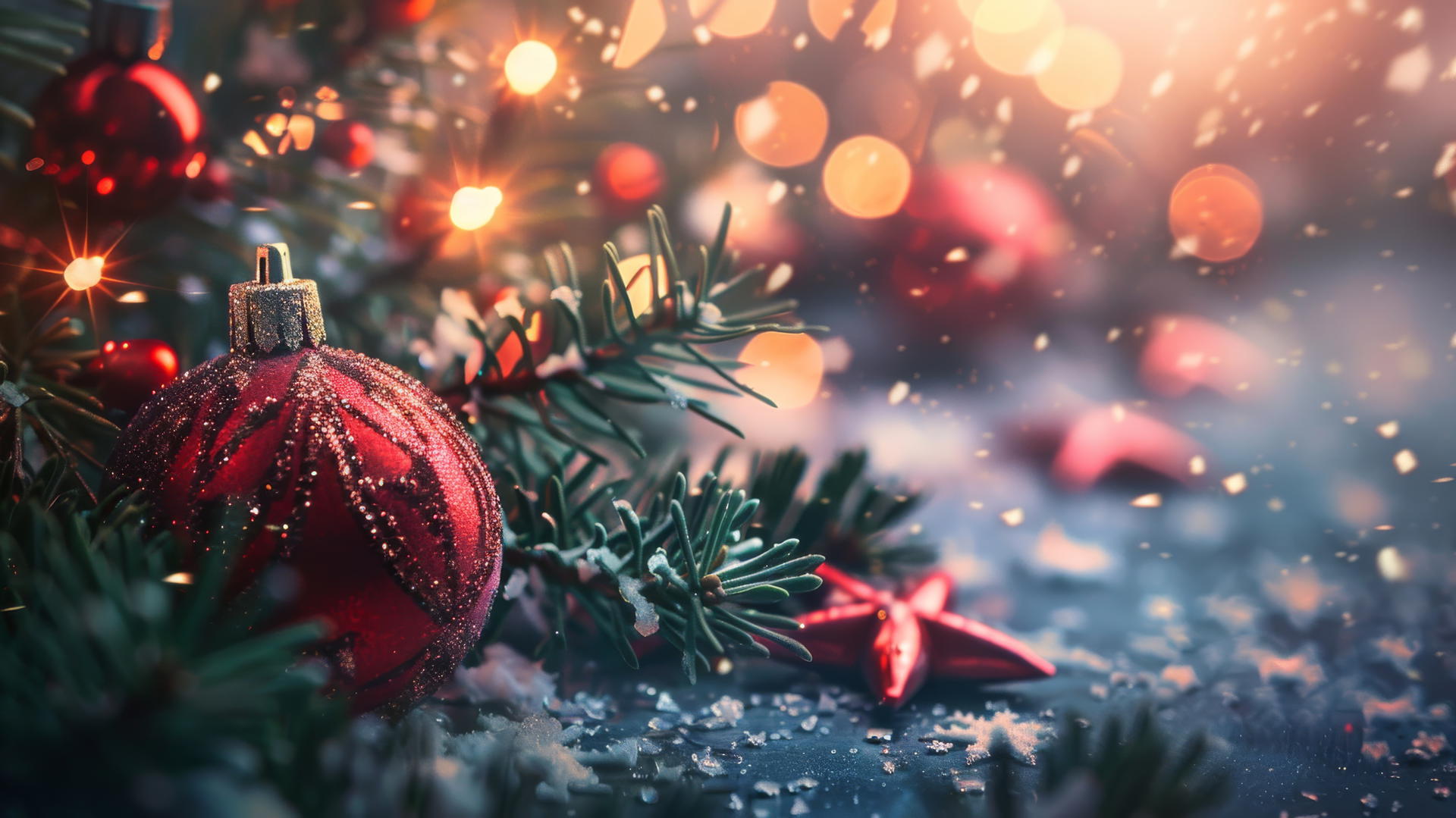 Christmas background with festive elements in 4K resolution
