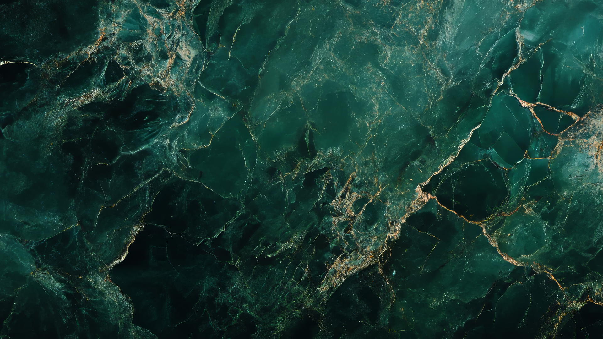 A rich, textured dark green wallpaper with hints of emerald and black, resembling aged marble.