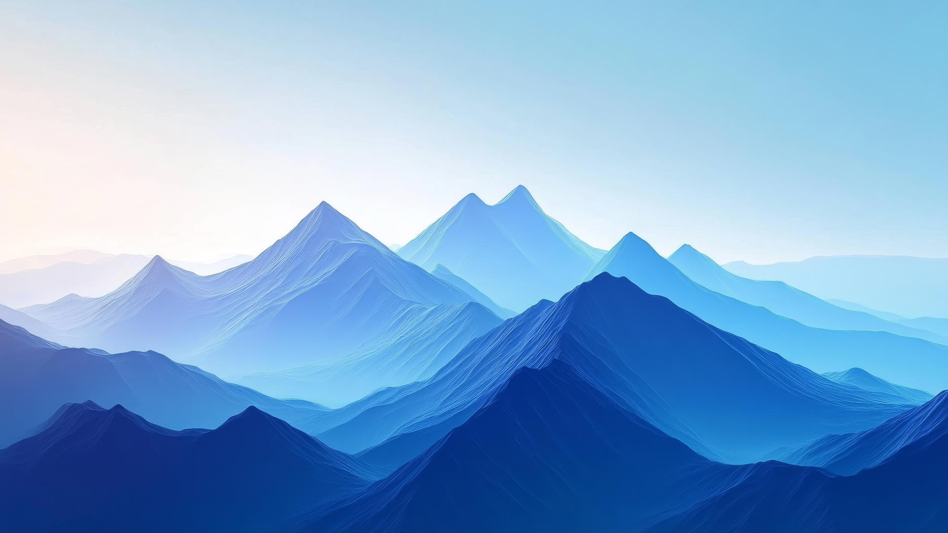blue aesthetic wallpaper with abstract mountain peaks and gradient sky