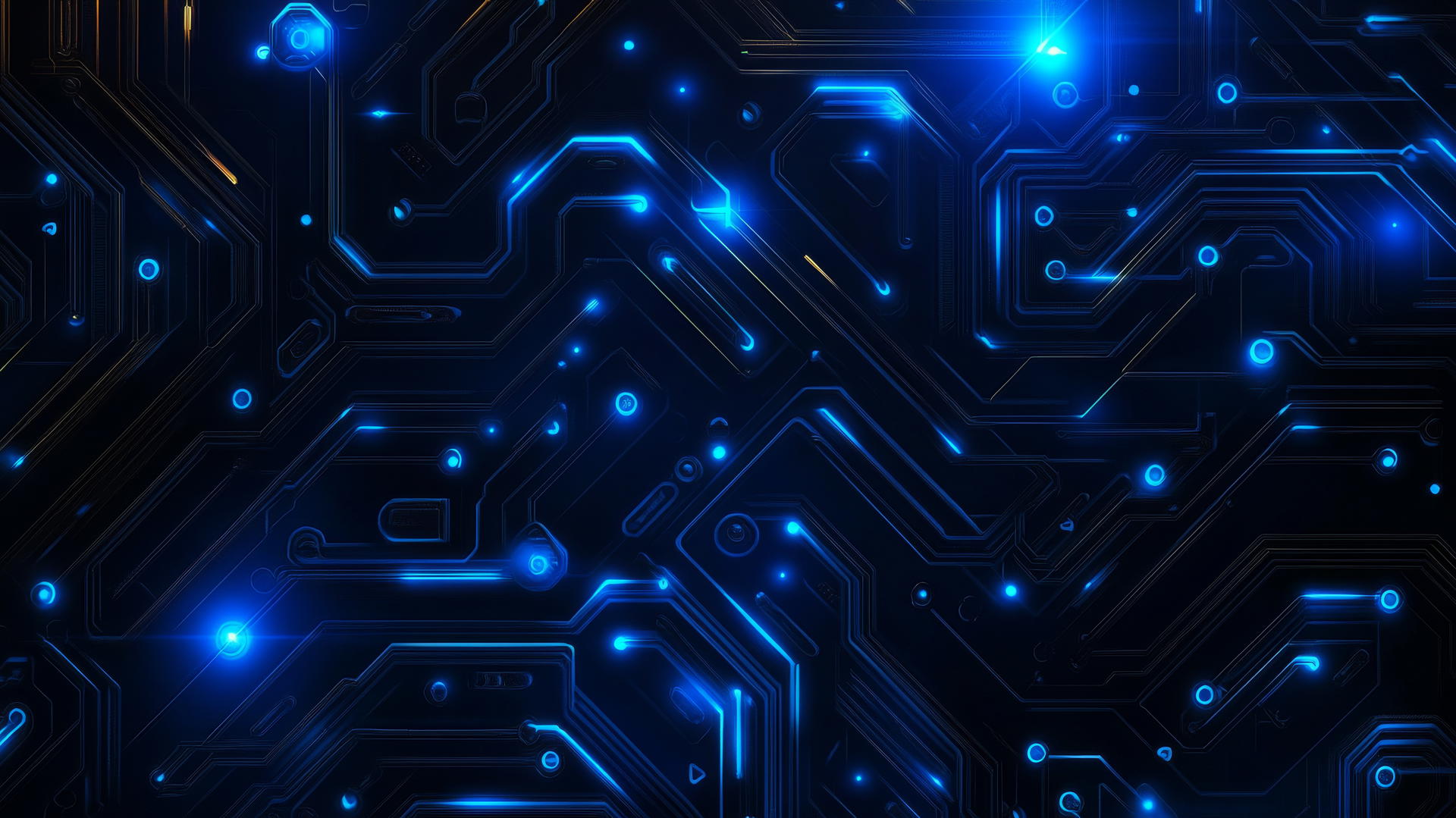 Dark blue aesthetic wallpaper with futuristic circuitry pattern and glowing blue lines