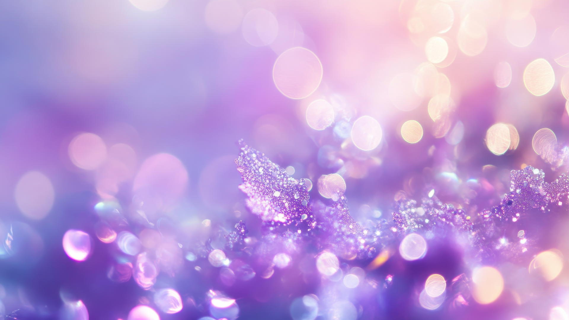 light purple wallpaper with shimmering bokeh lights and ethereal glow