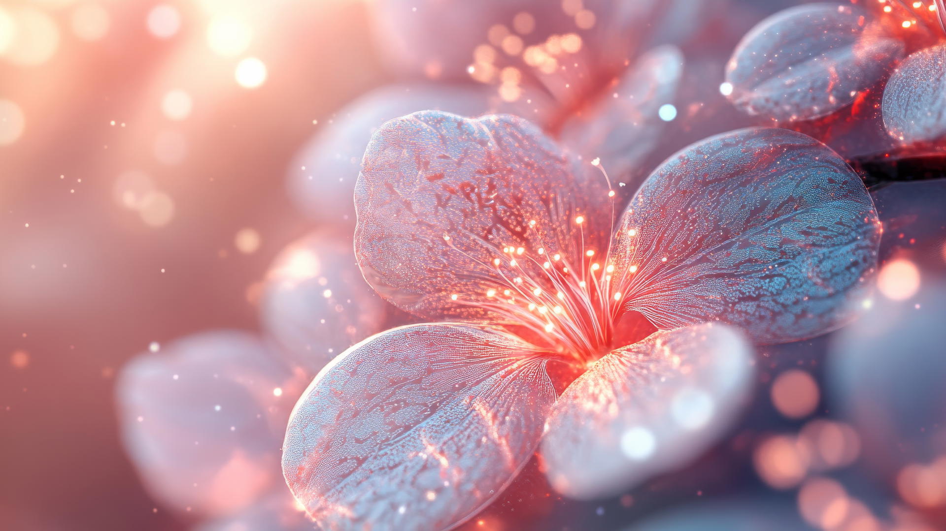 spring aesthetic wallpaper with intricate floral patterns and glowing light effects