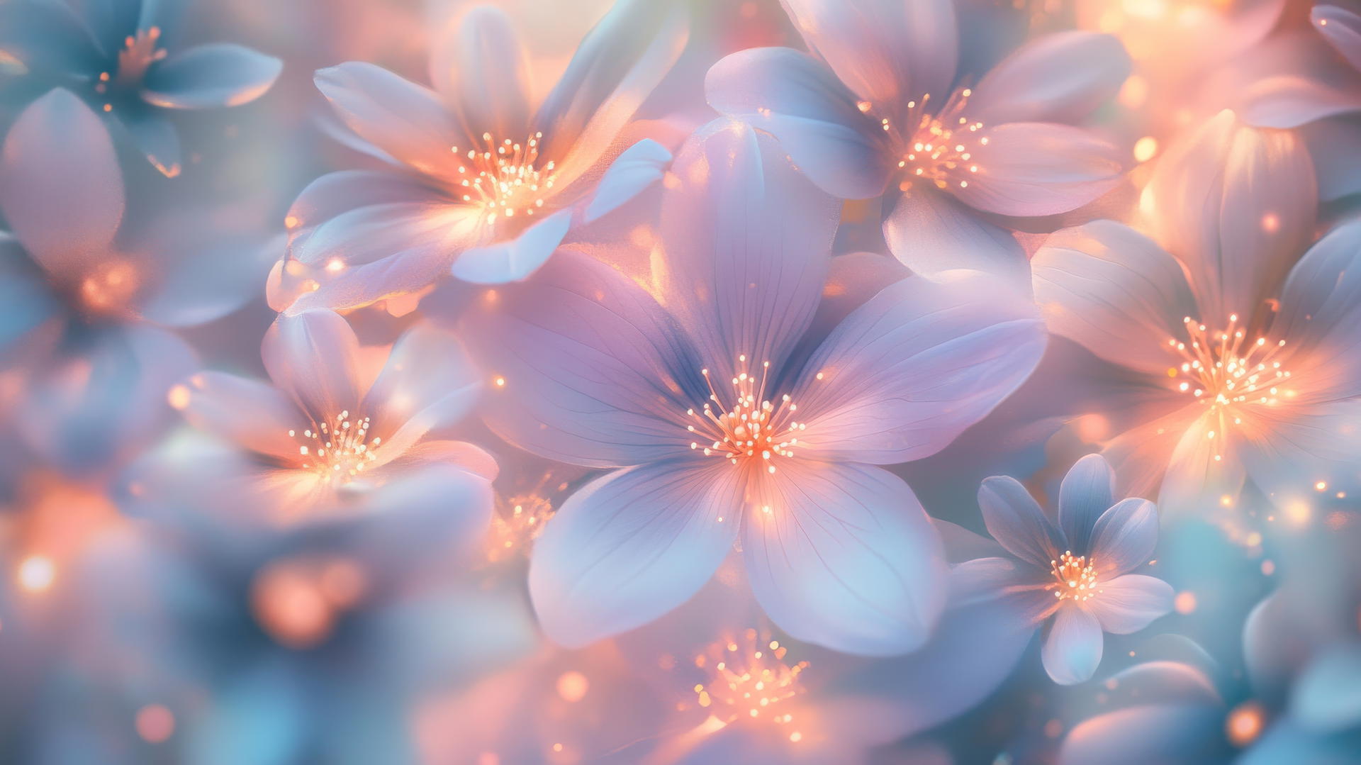 spring aesthetic wallpaper with intricate floral patterns and glowing light effects