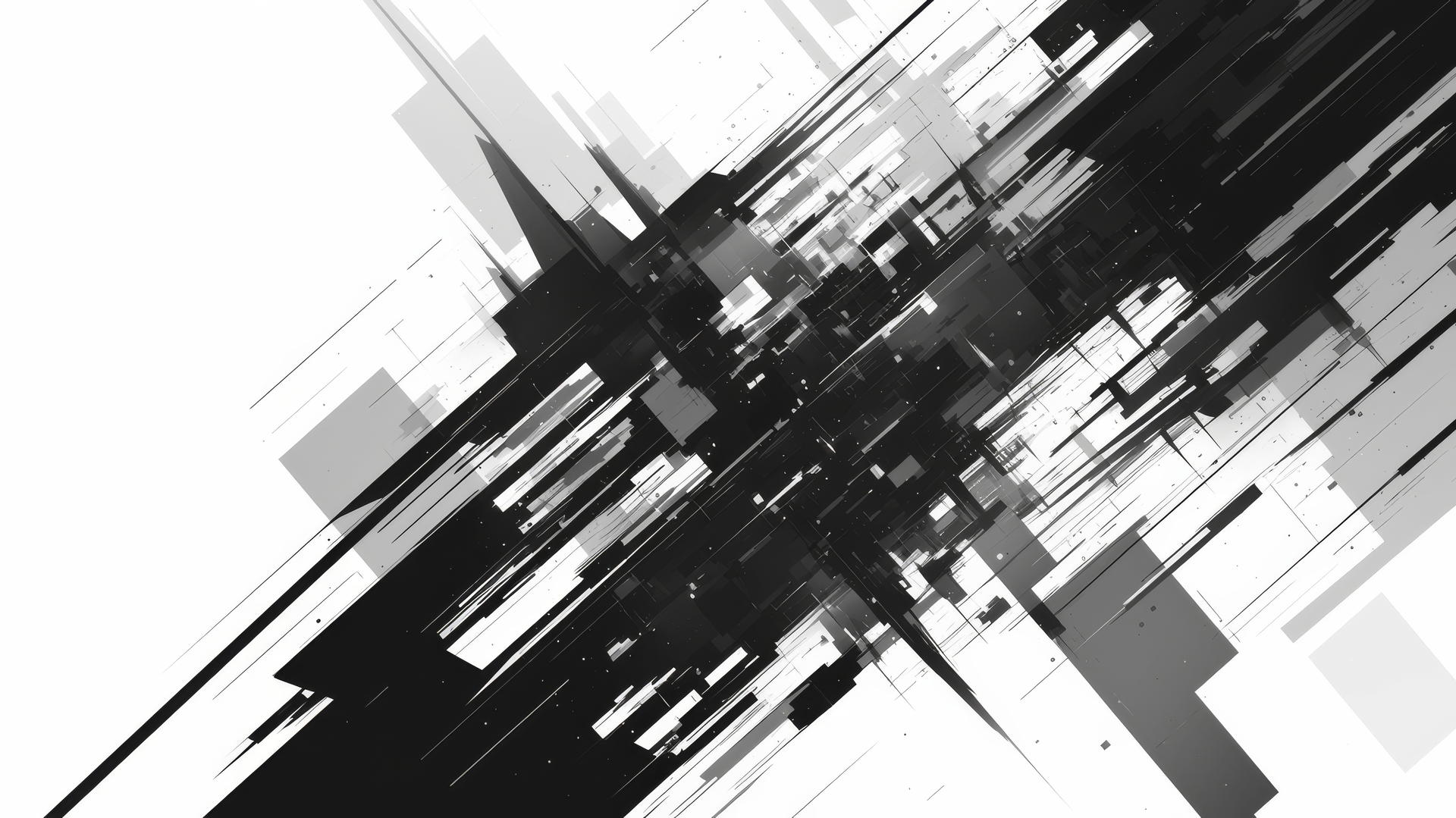 Minimalistic black and white pattern, clean lines and shapes, cool wallpapers 4k