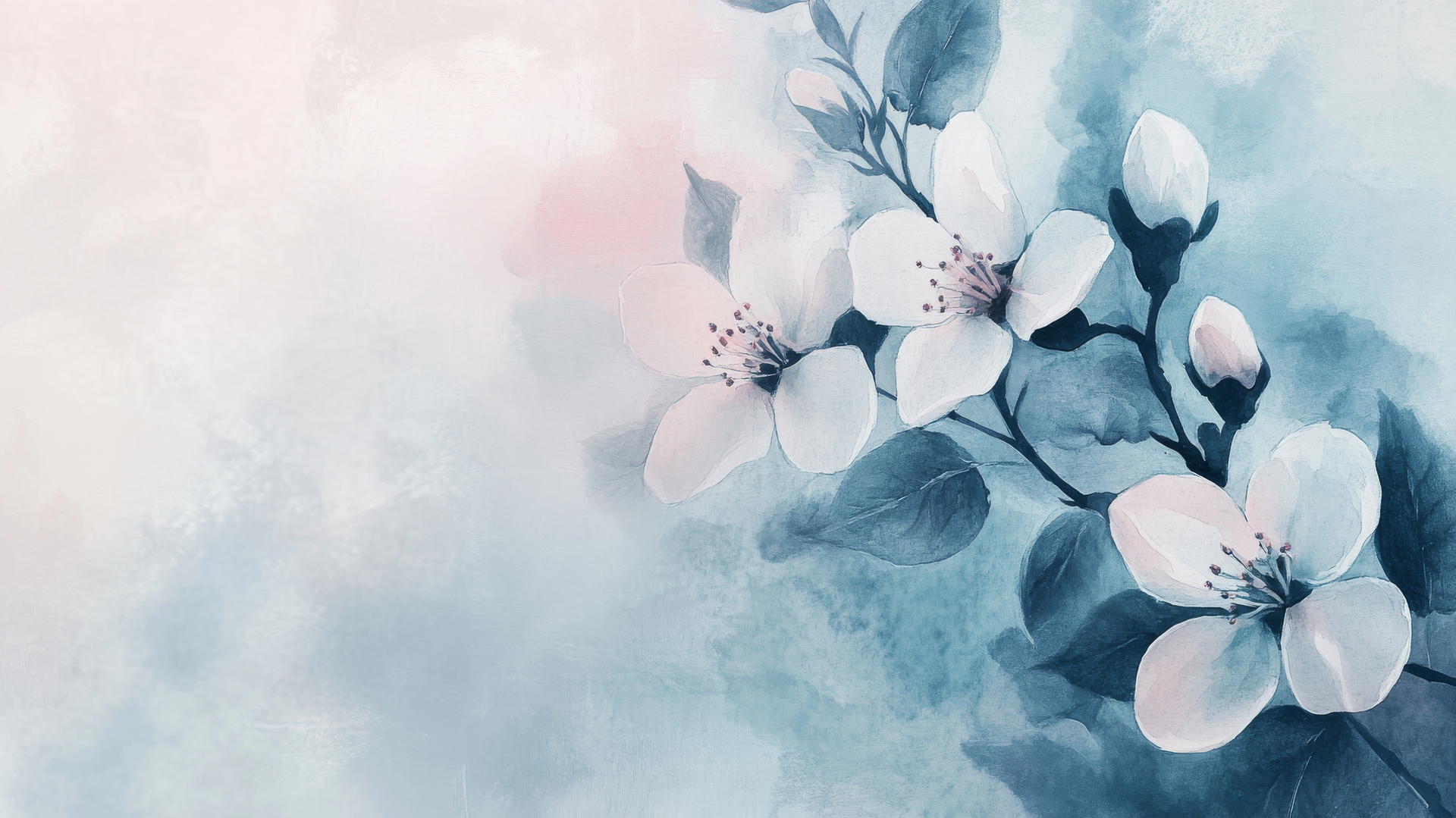 spring background wallpaper with delicate floral elements in soft watercolors
