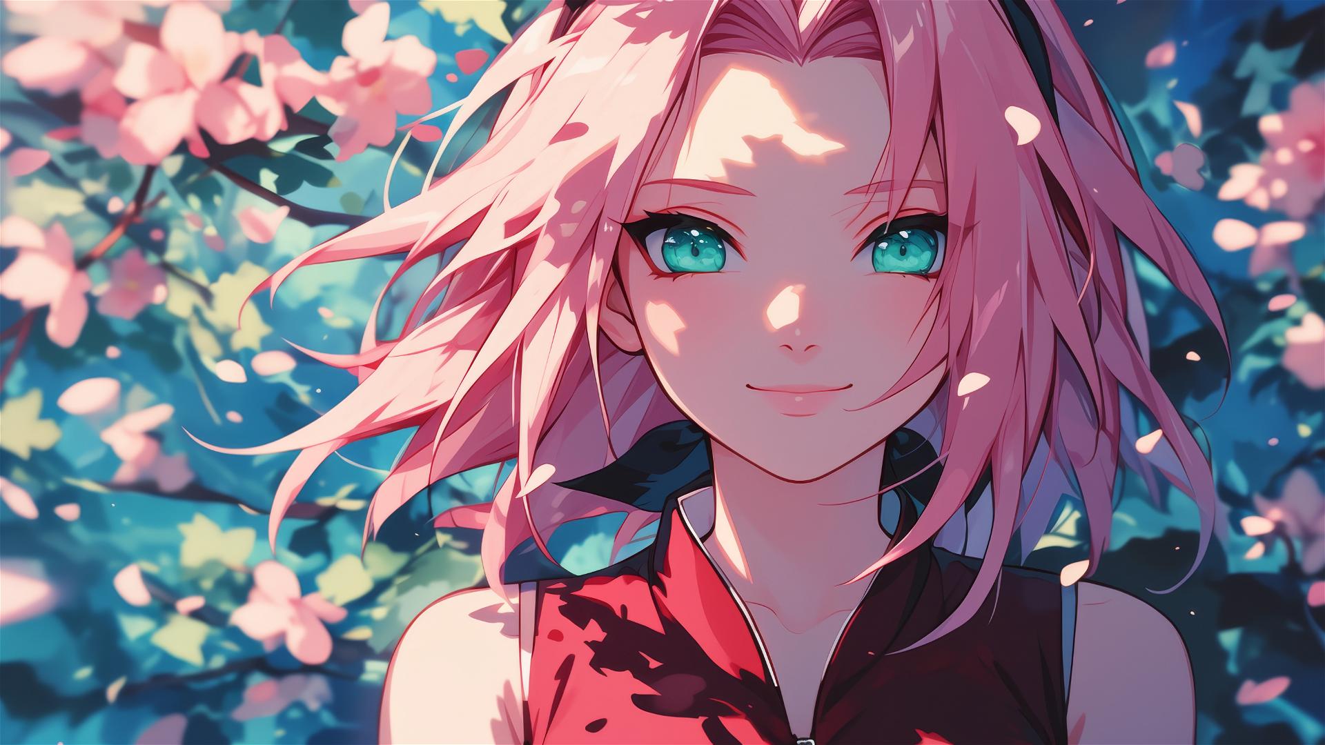 Sakura Haruno, Naruto character, in action pose.