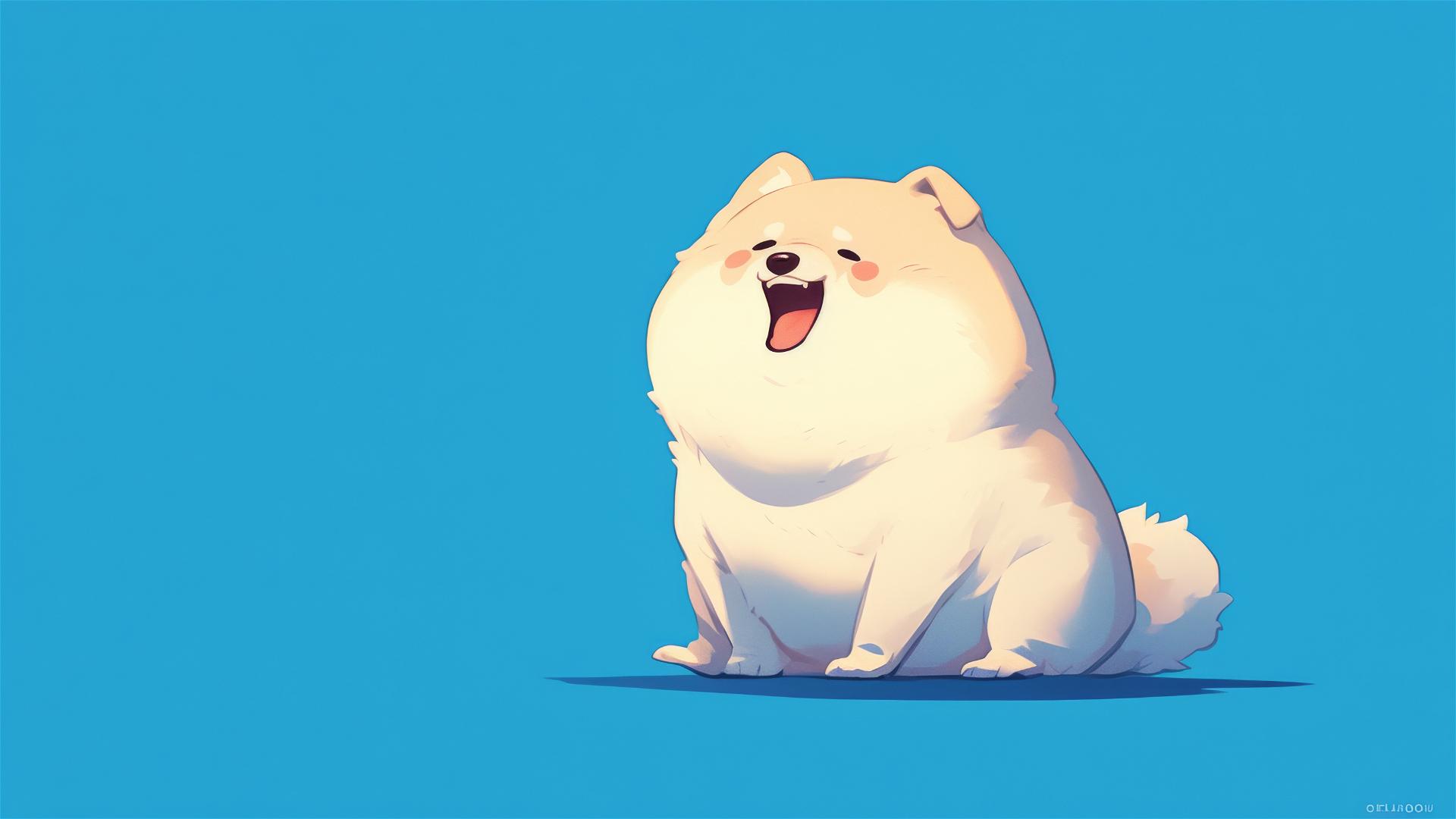 Chubby dog illustration in minimalistic style for iPhone