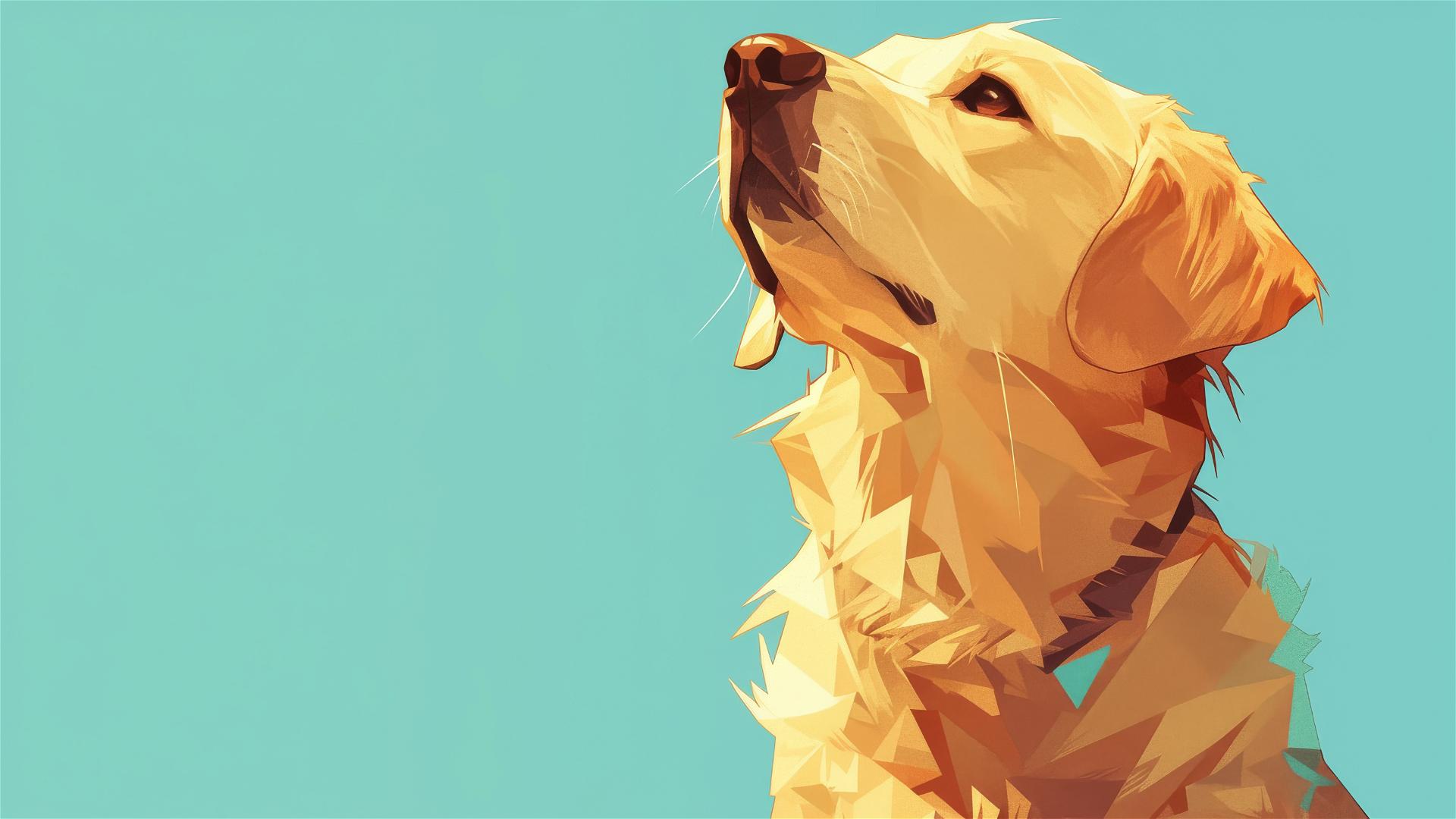Minimalistic 8K dog illustration for iPhone