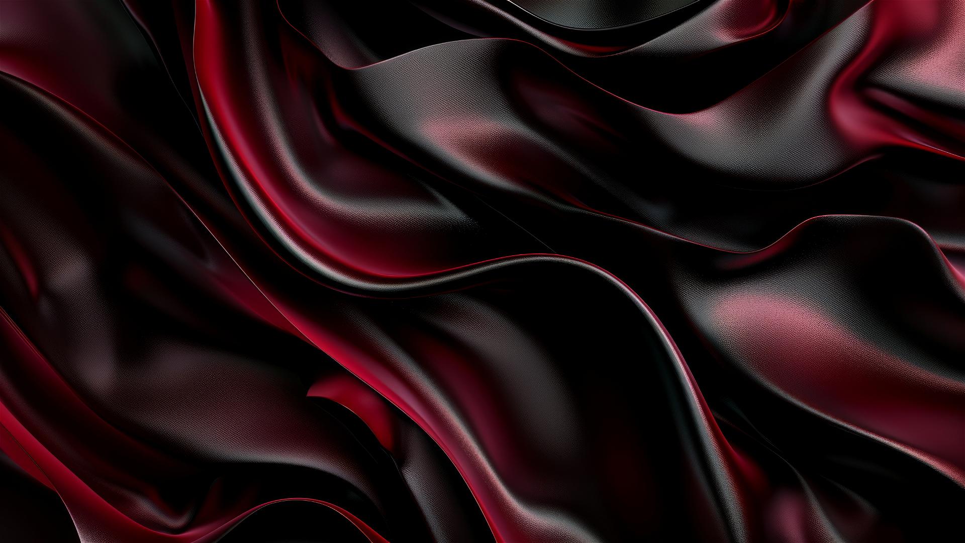 Elegant black and maroon flowing shapes on iPhone background
