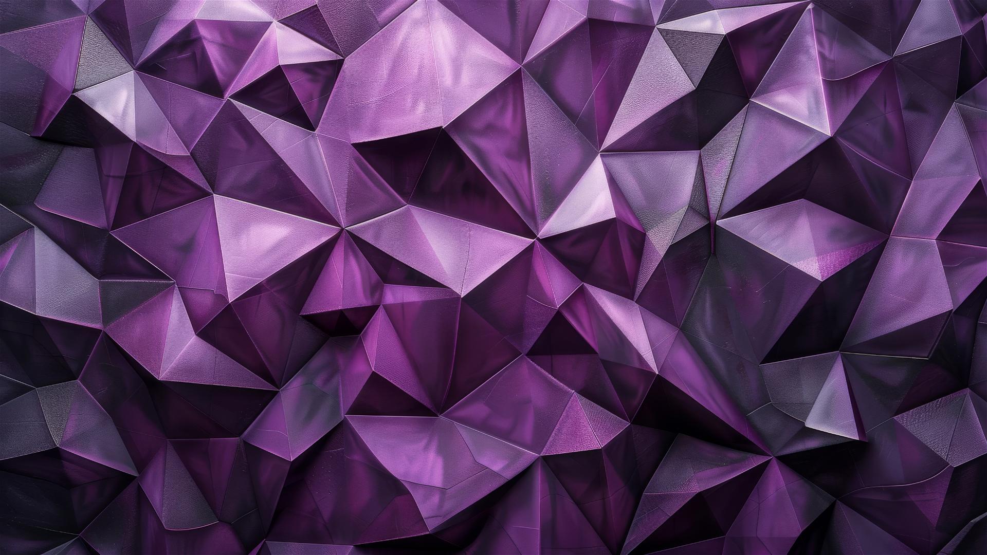 Overhead view of dark lilac metallic polygon pattern