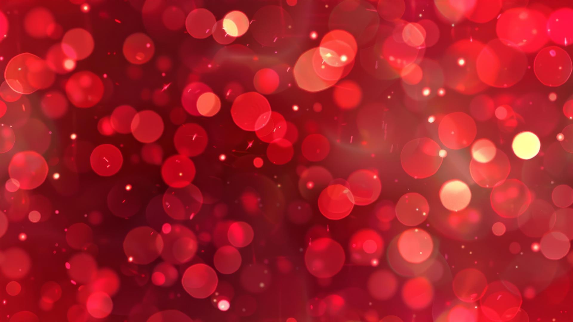 Bokeh red Christmas lights with a blurred background