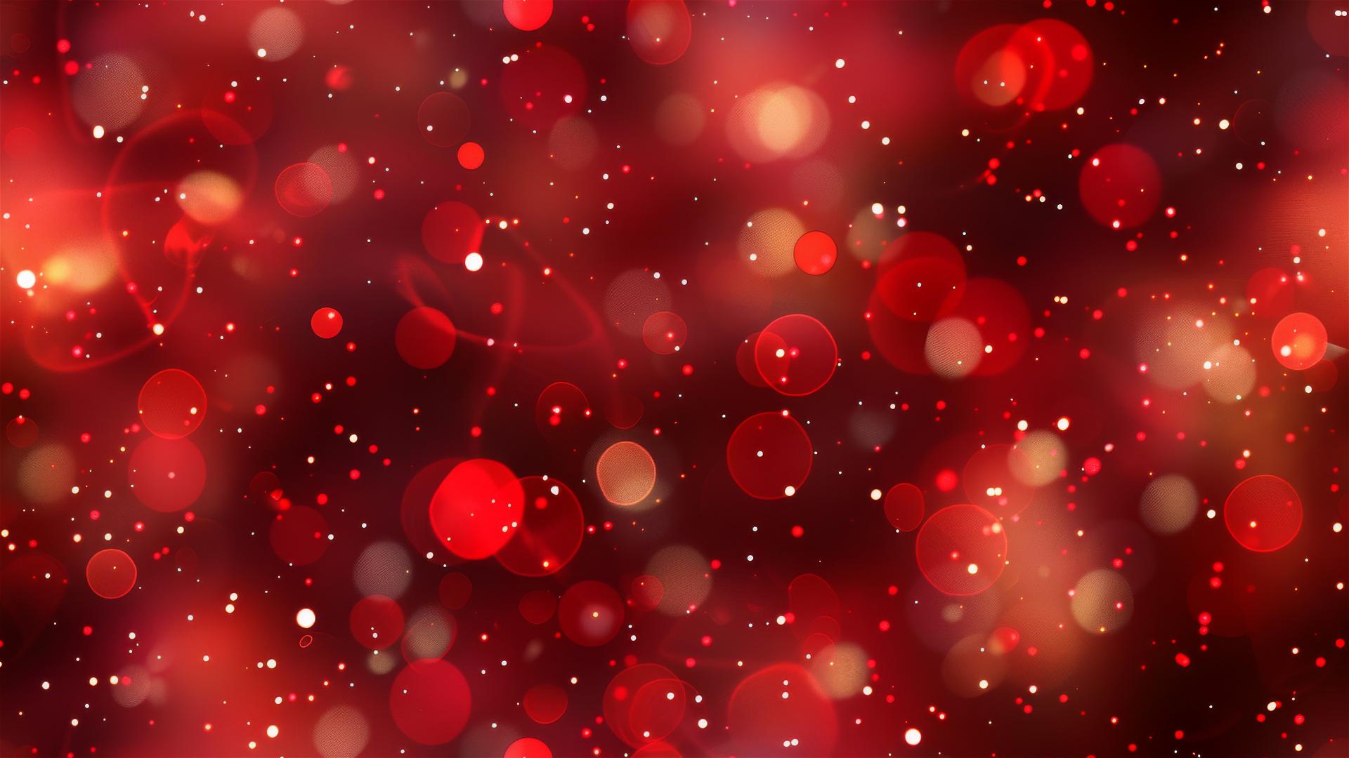 bokeh red Christmas lights with blurred background in detailed 8K