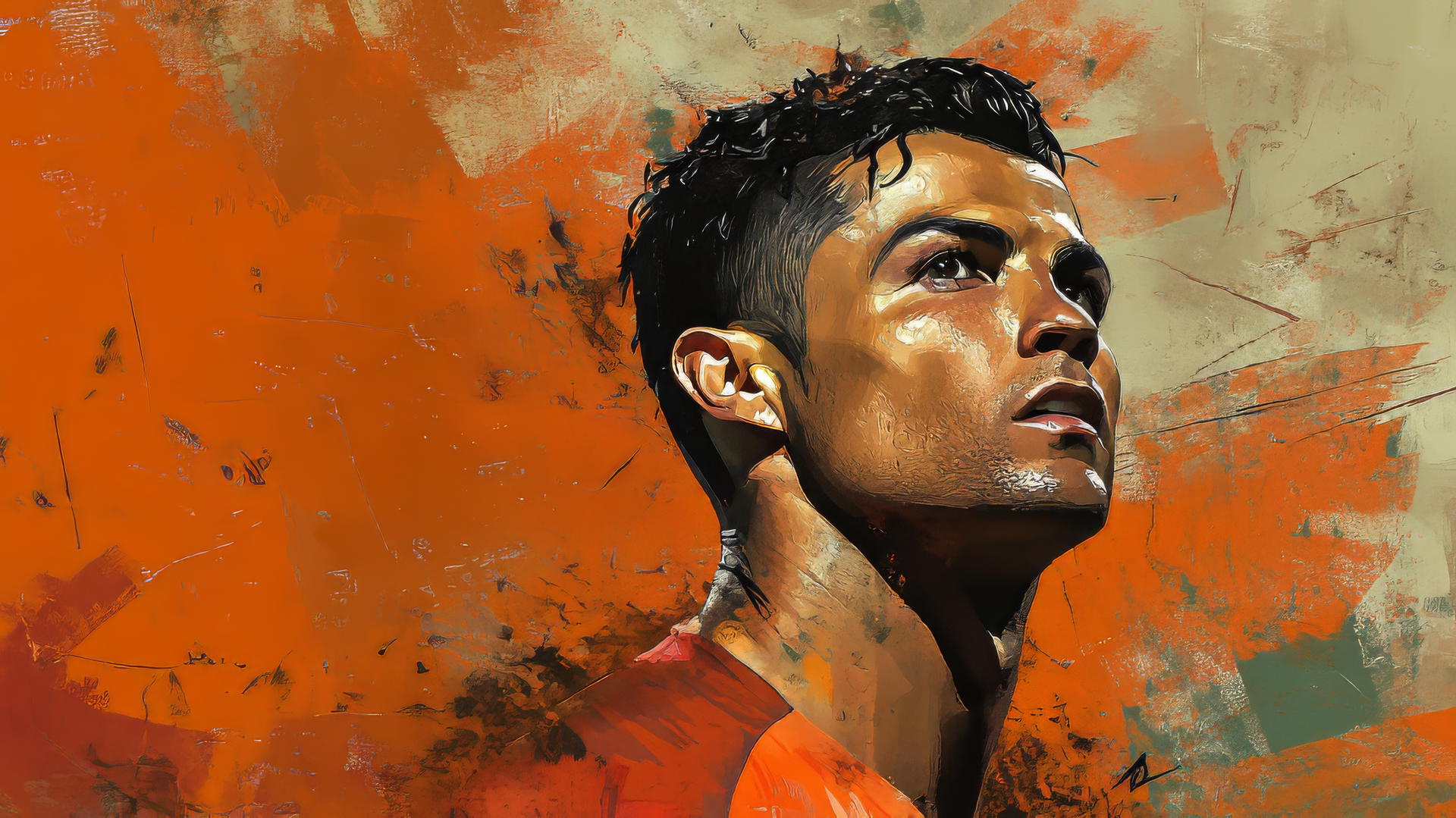cristiano ronaldo wallpaper 4k, painted in a classic Renaissance style