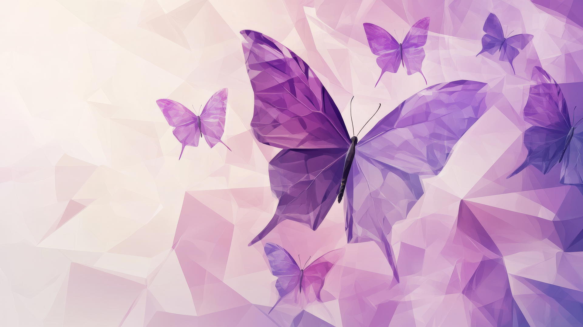 Purple butterfly wallpaper with geometric design and angular wings