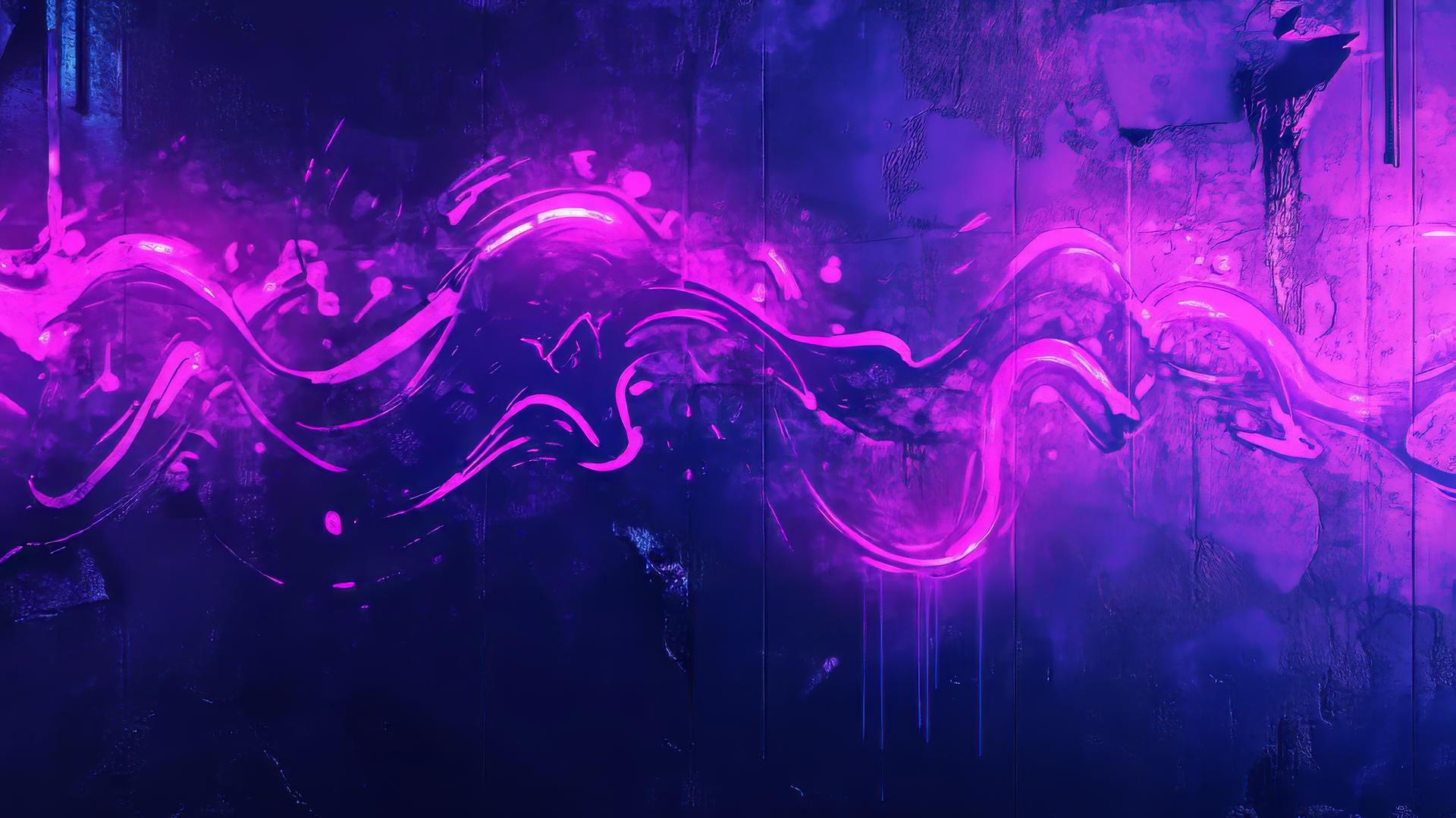 neon purple aesthetic wallpaper with glowing graffiti, vibrant neon lights