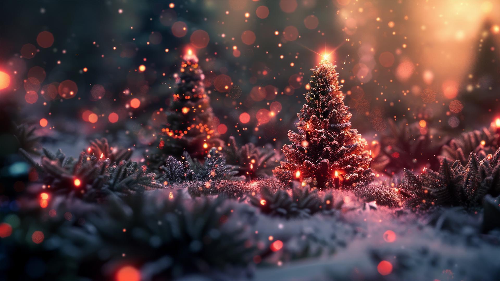 Aesthetic Christmas themed background with festive elements.