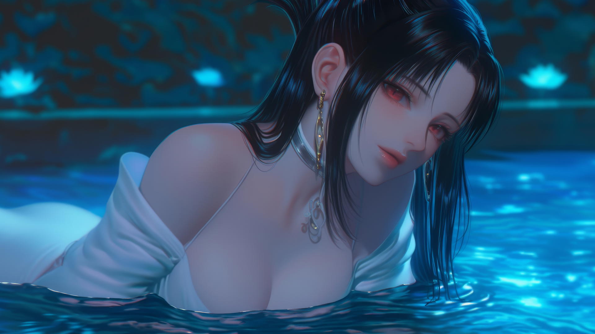 Kaguya Shinomiya from Kaguya-sama wa Kokurasetai with red eyes
