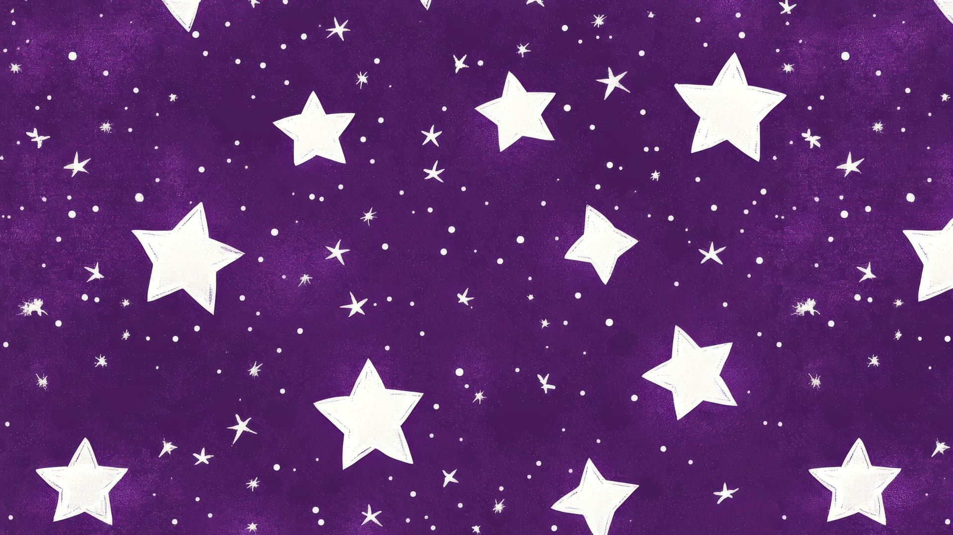 preppy purple wallpaper with white stars and glowing halos on deep purple background