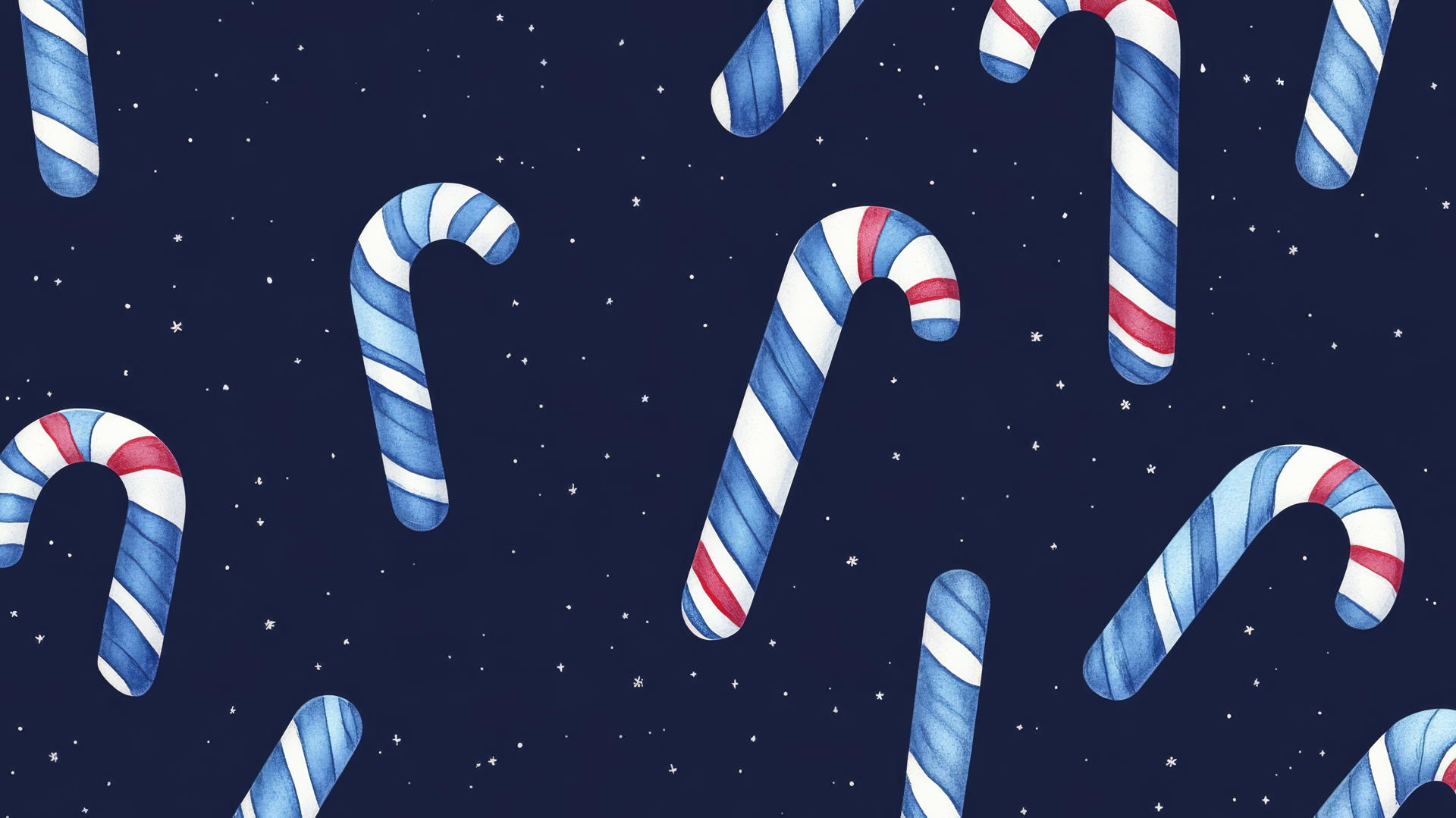 preppy blue wallpaper with blue and white striped candy canes on a navy blue background