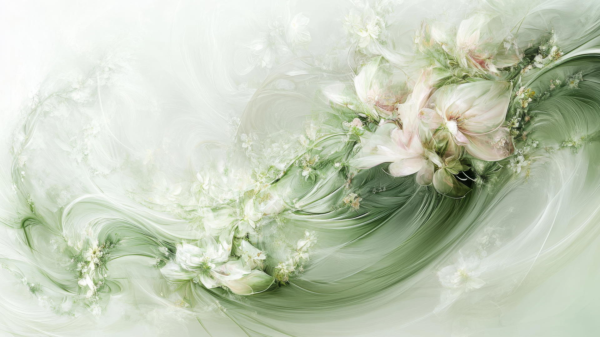 Spring wallpaper with abstract floral elements and light colors