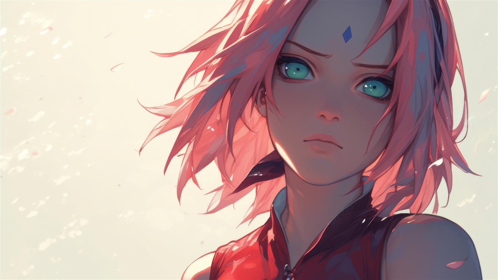 Illustration of Sakura Haruno in her iconic outfit