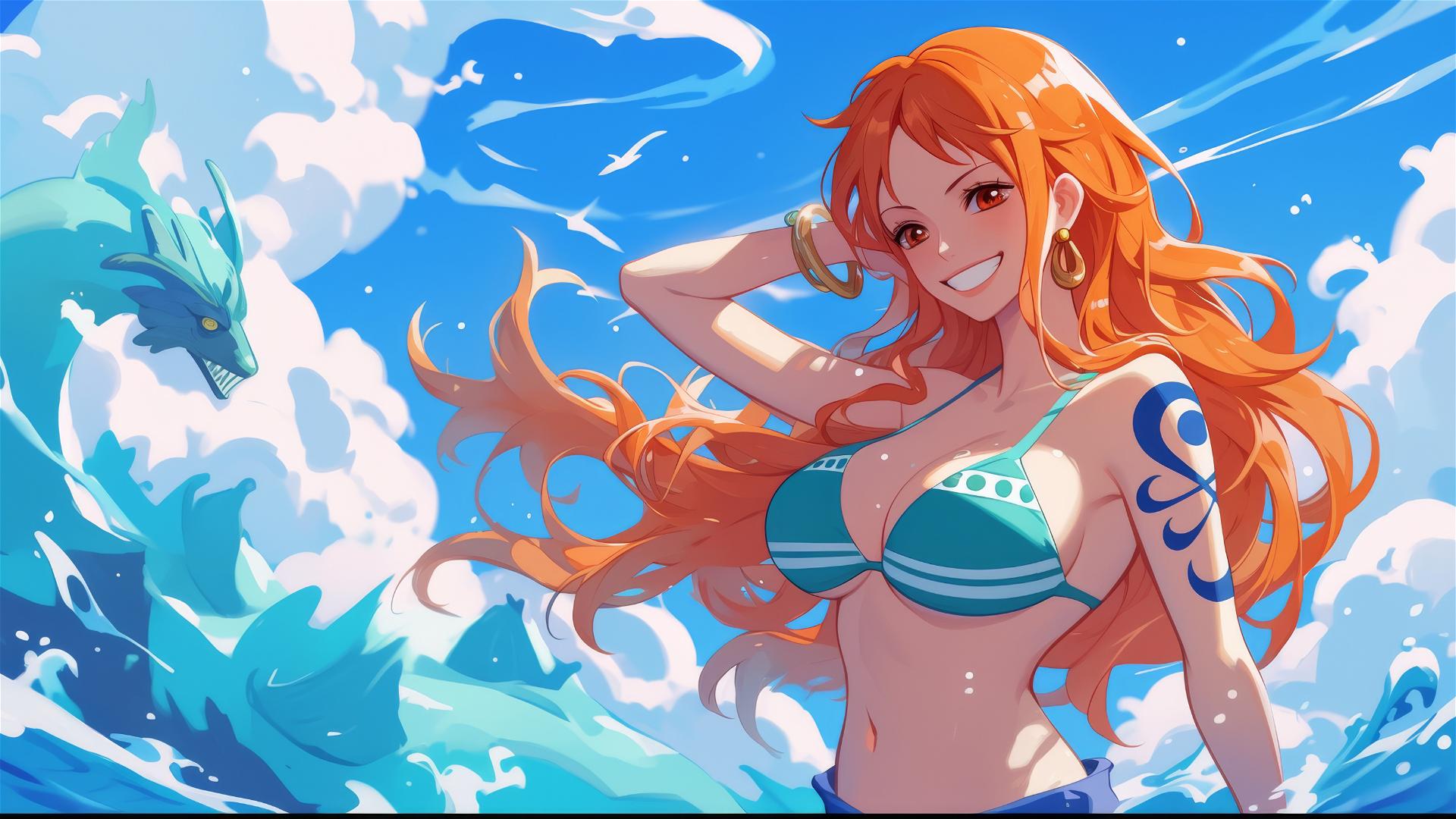 Illustration of Nami, a character from One Piece.