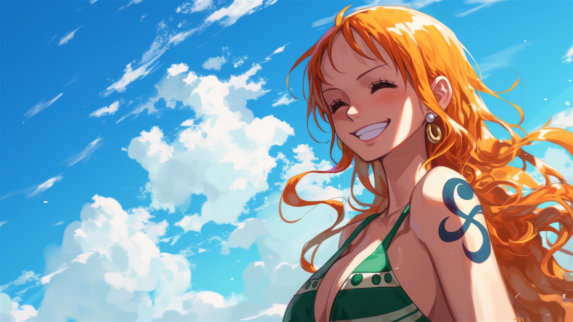 Illustration of Nami, the navigator from One Piece.