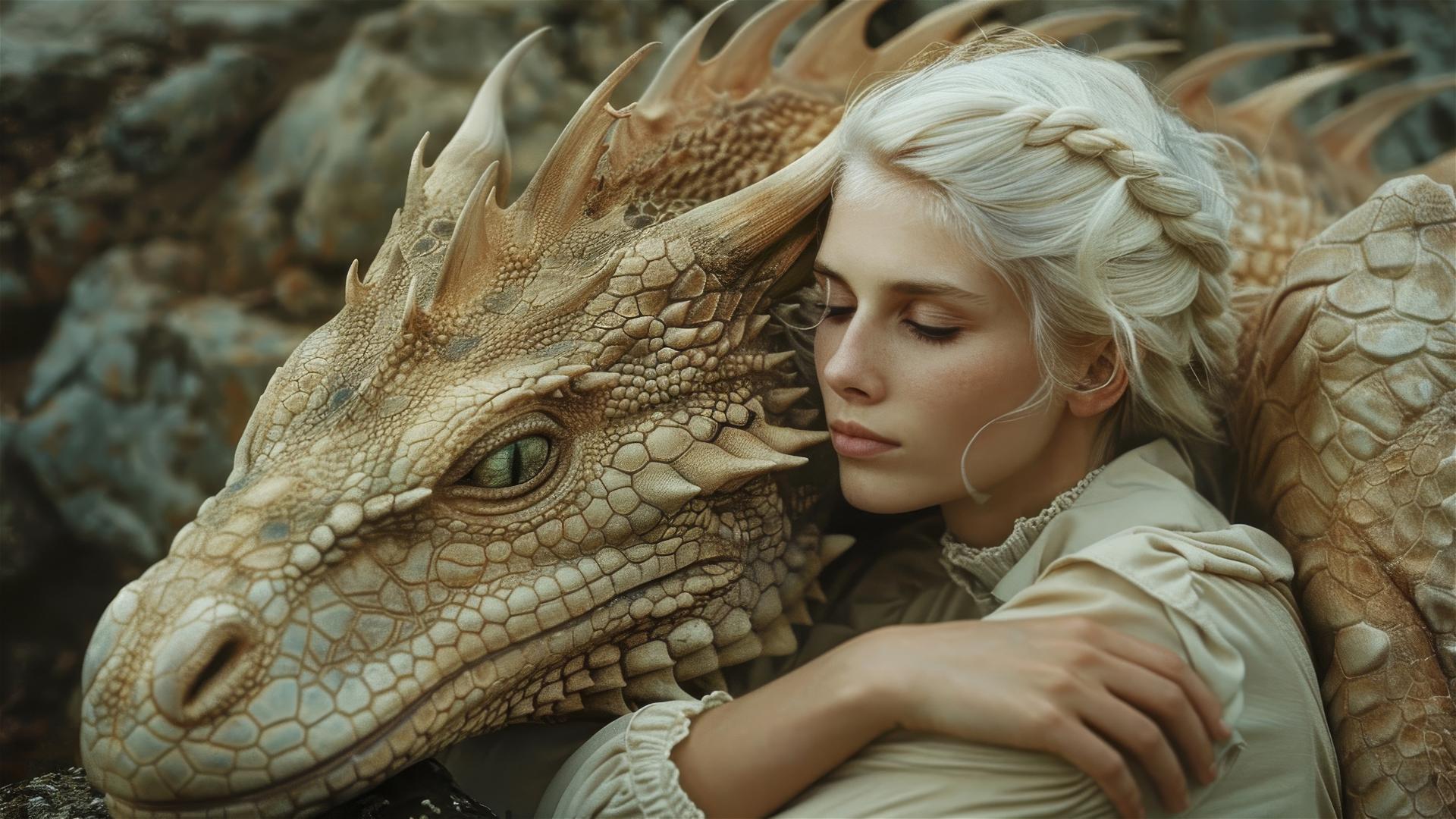 Realistic '60s-style dragons captured by Tim Walker Studio.