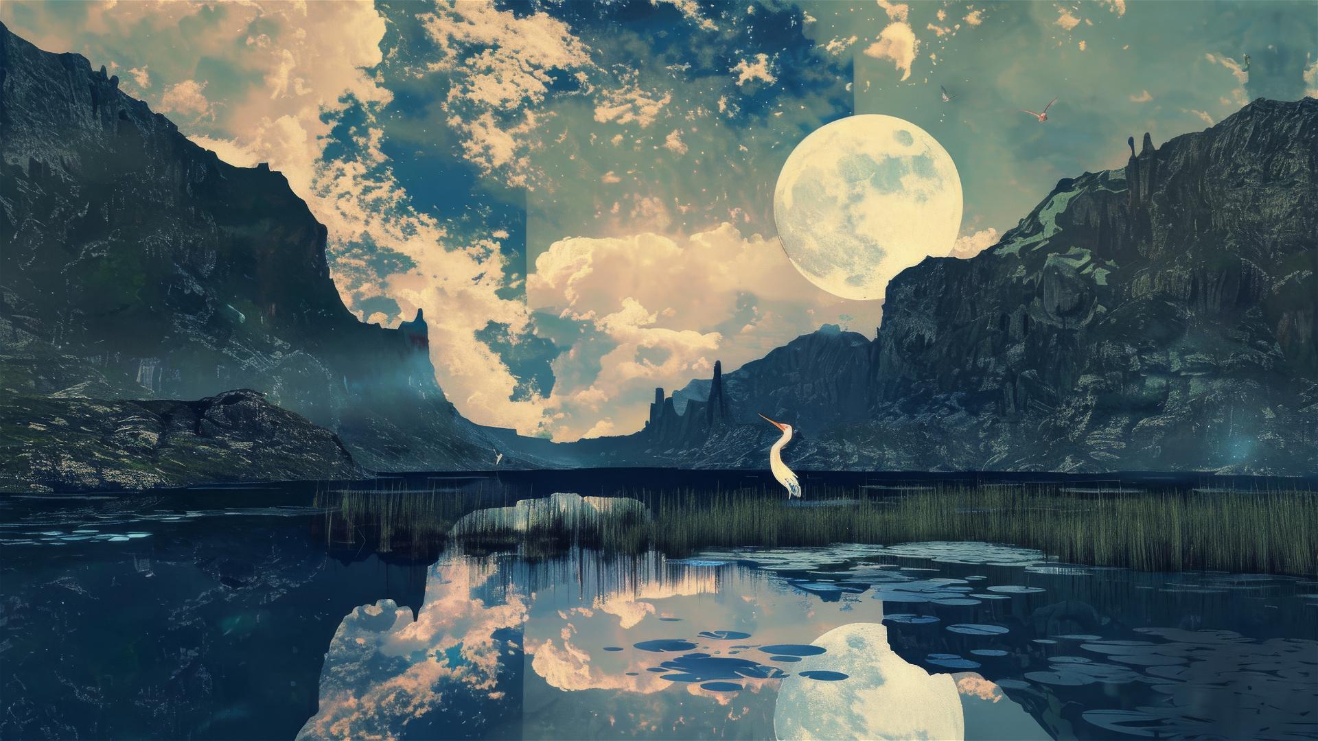 Surreal sci-fi art with esoteric elements, inspired by Magritte and Hockney.