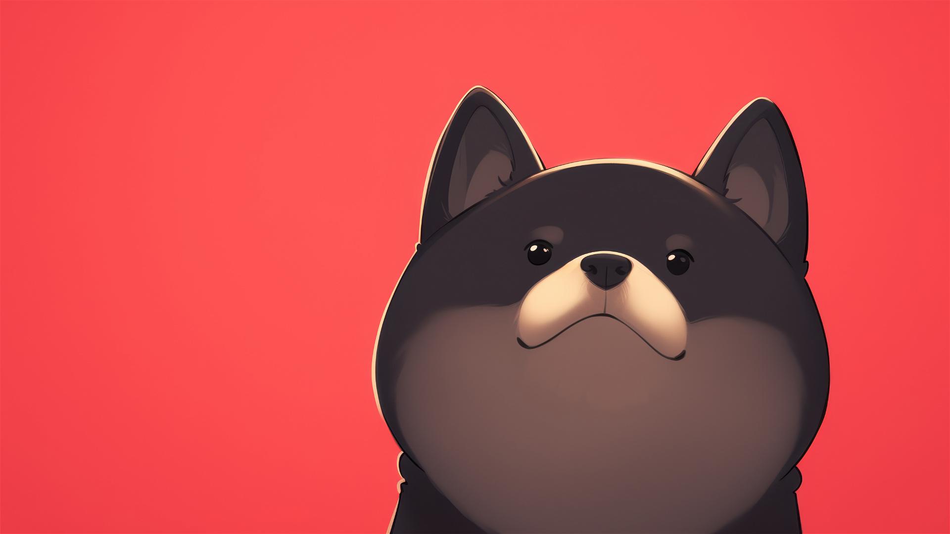 Minimalist chubby dog design for iPhone in 8K