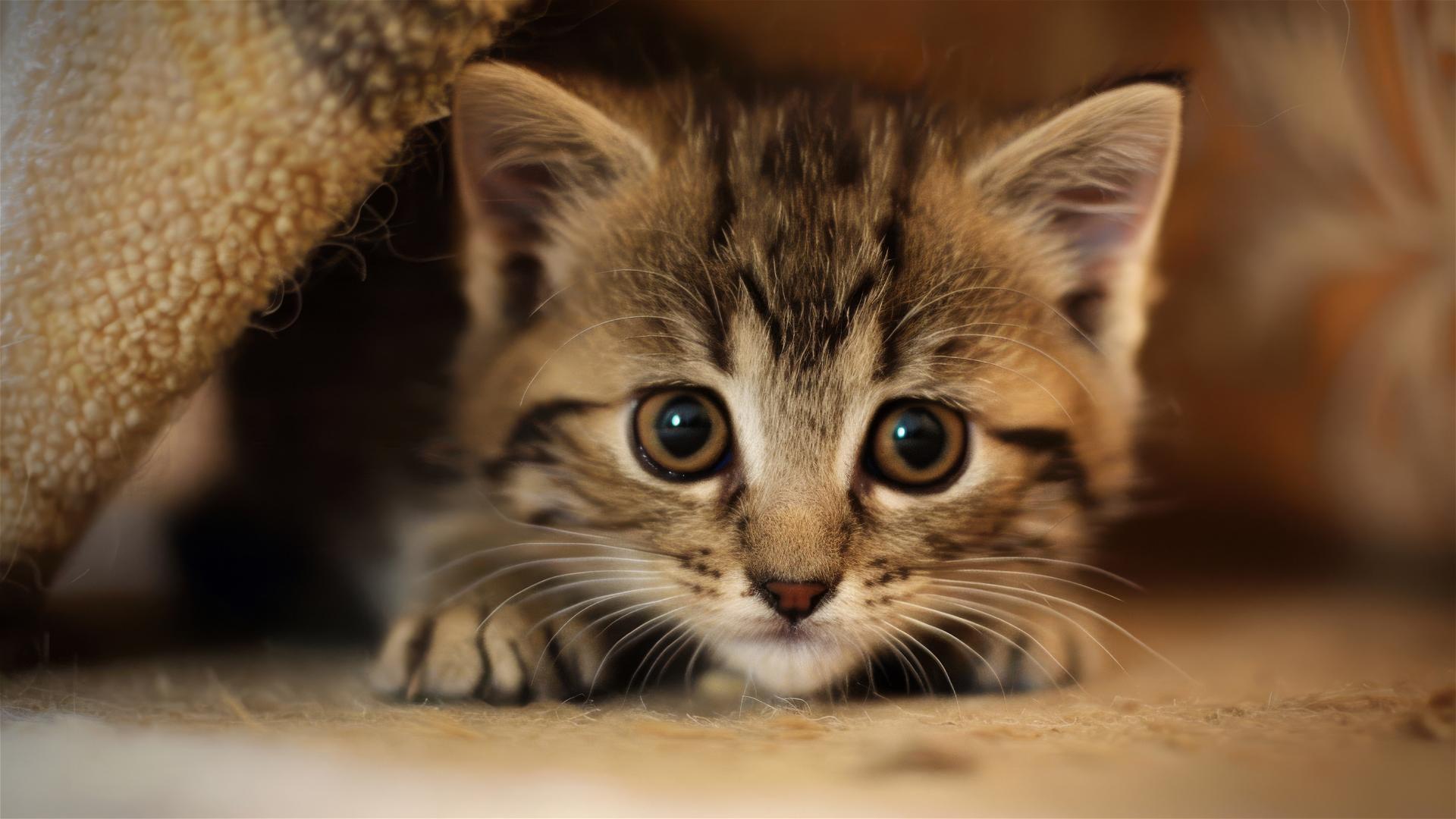 Adorable kitten with big eyes