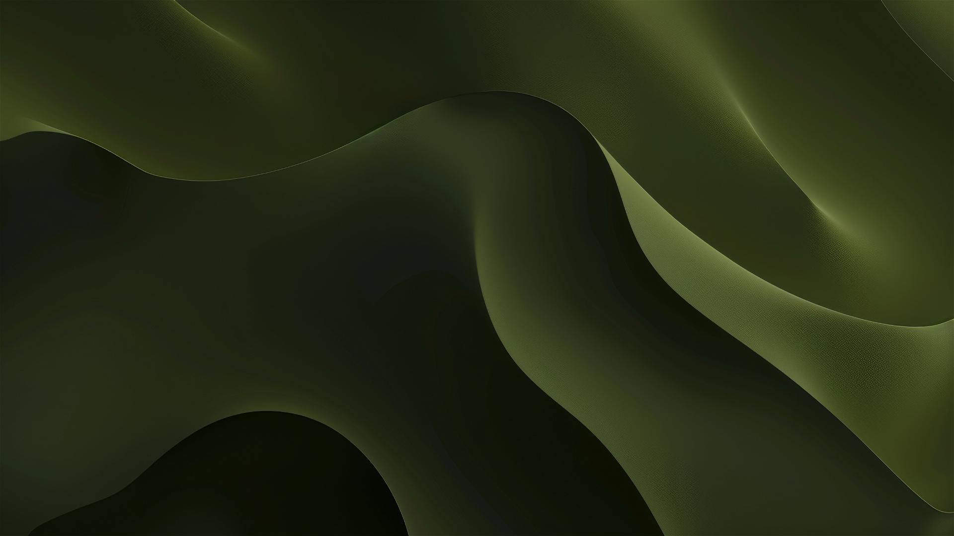 Dark olive flowing shapes on iPhone background
